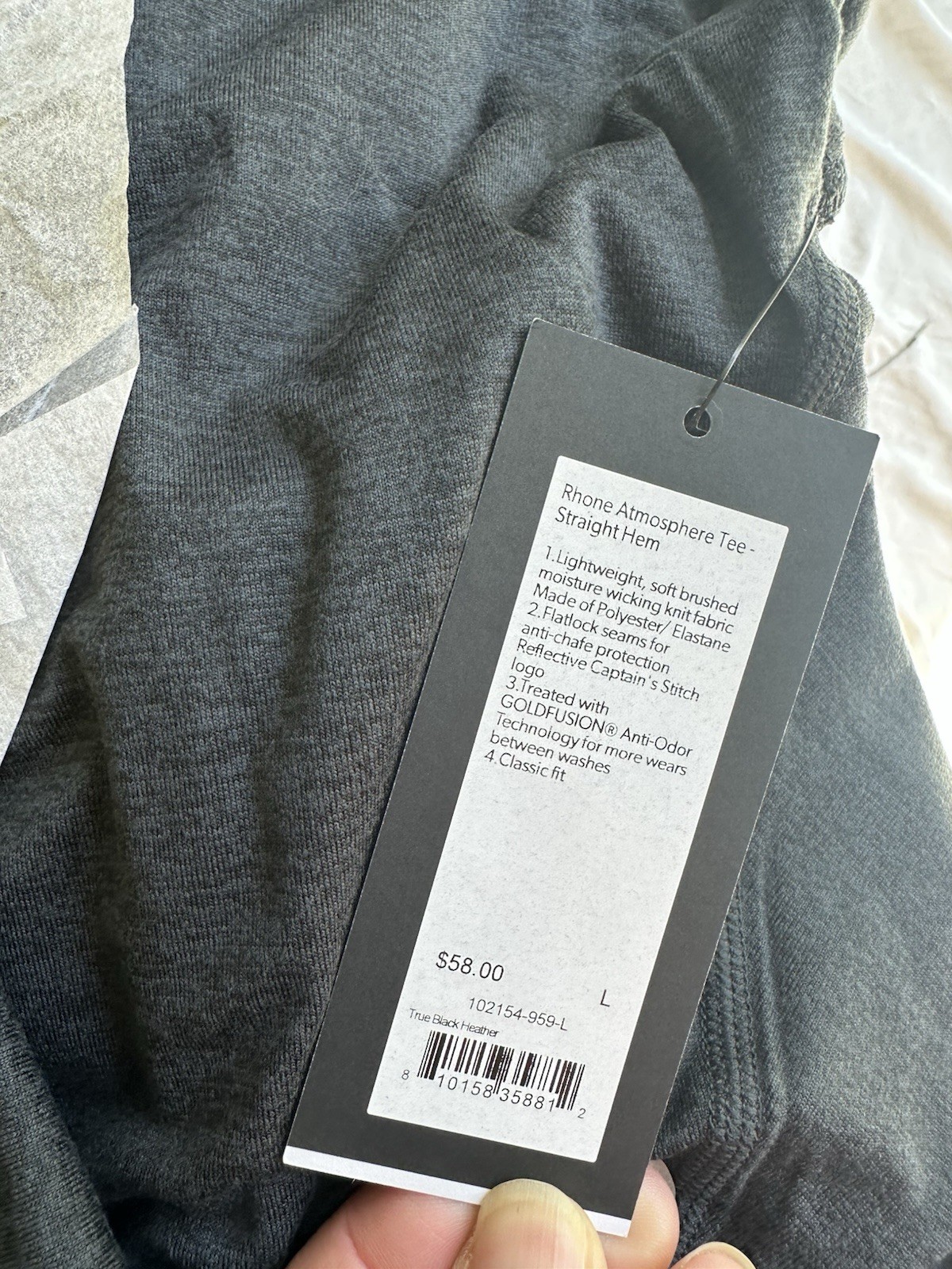 Rhone Performance Atmosphere T Shirt Grey Size: L NWT