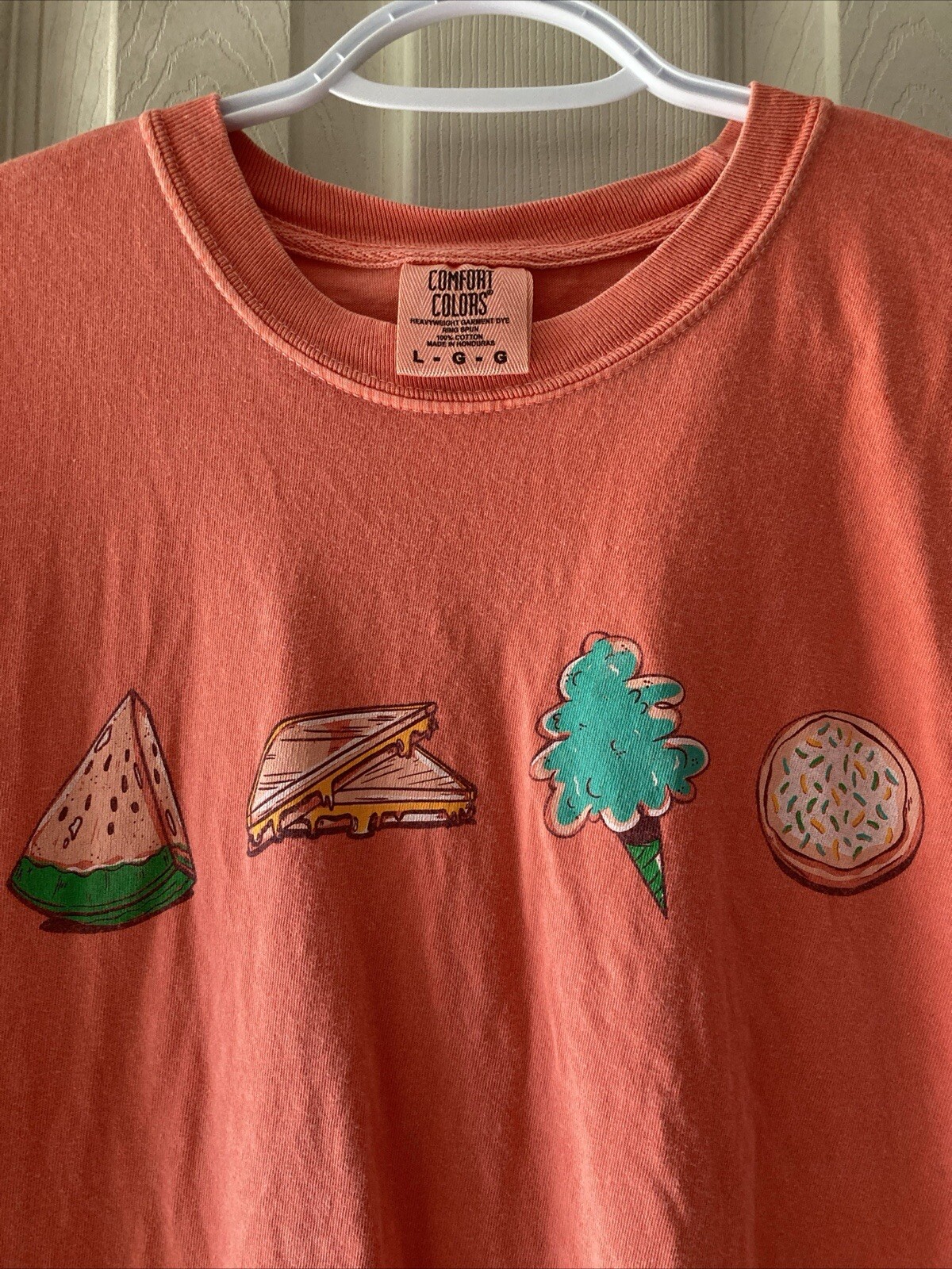 “GREYSTONE CARNIVAL 2022” MENS Orange Comfort Colors SS Cotton T Shirt SZ LG