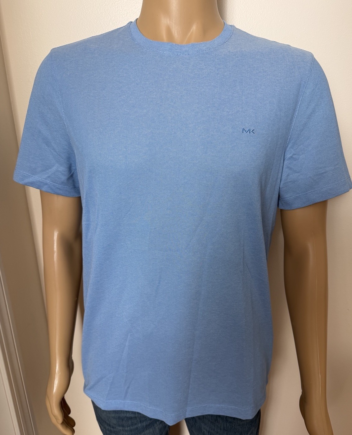 $69.50 MK Michael Kors Crewneck Tee T Shirt KR05FJ24UR Light Blue Men’s Medium