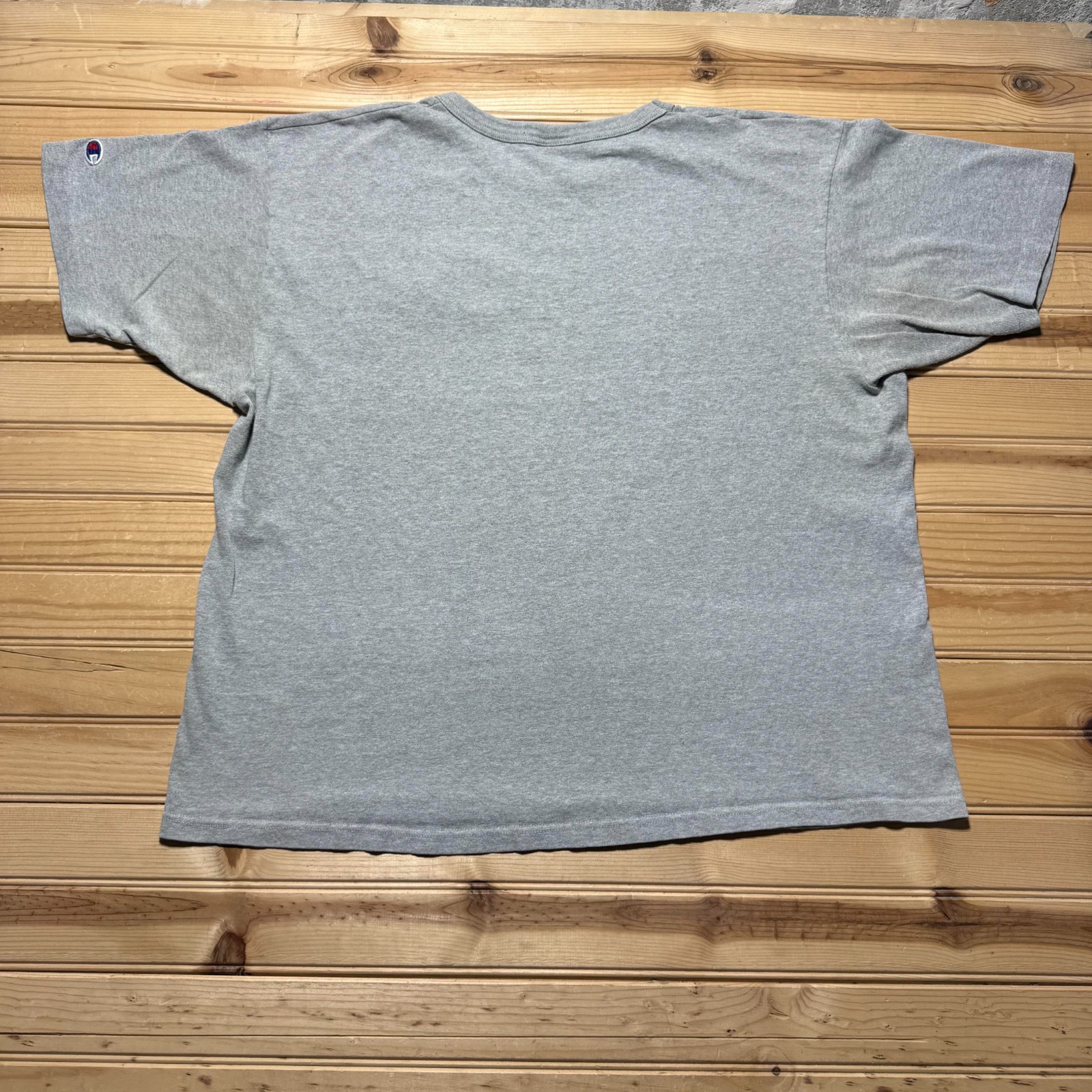 Vintage 90s Champion Script Logo Embroidered Streetwear Heather T-Shirt – XL
