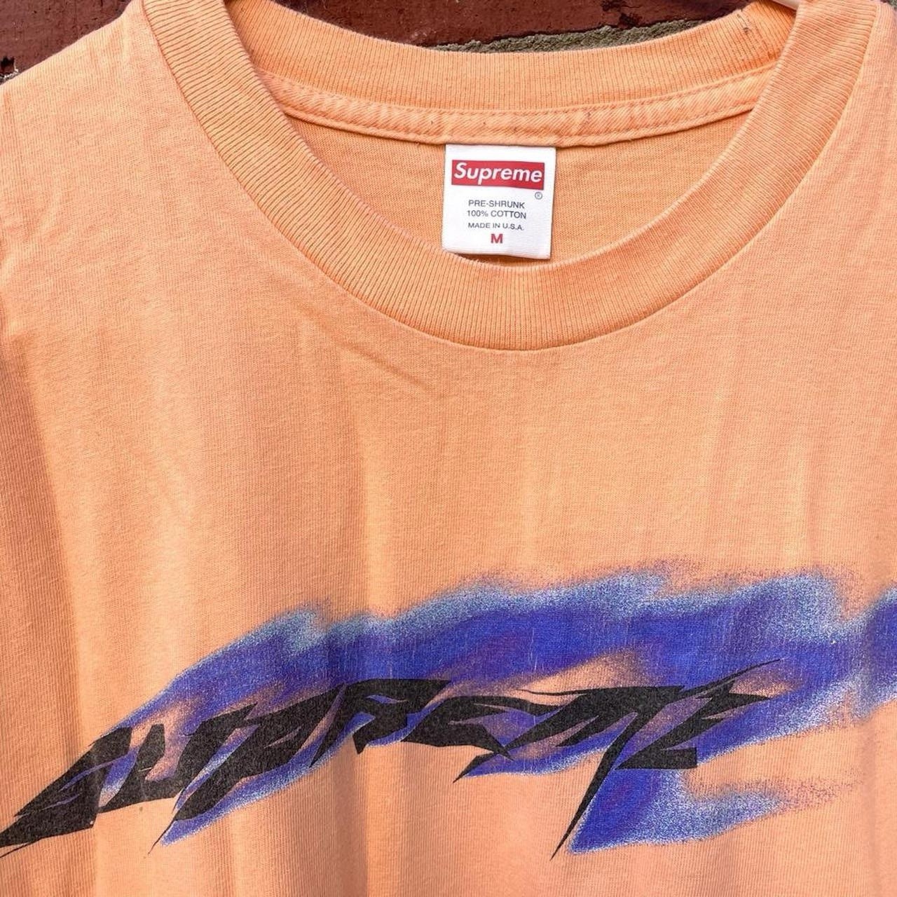 Supreme Shirt Mens Medium Peach Orange Crew Neck Wind Tee SS21 Skater Streetwear