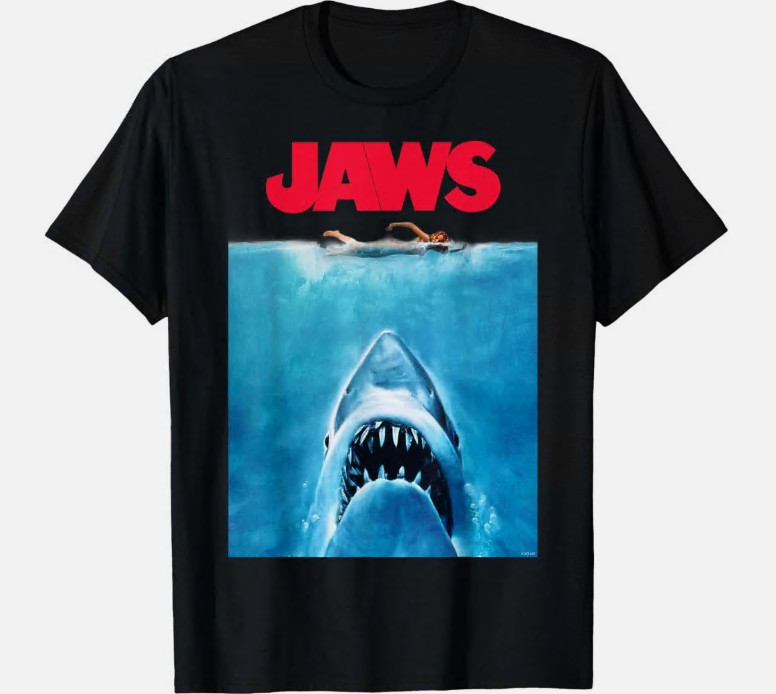 Men’s Jaws 50th Anniversary Vintage Movie T-Shirt