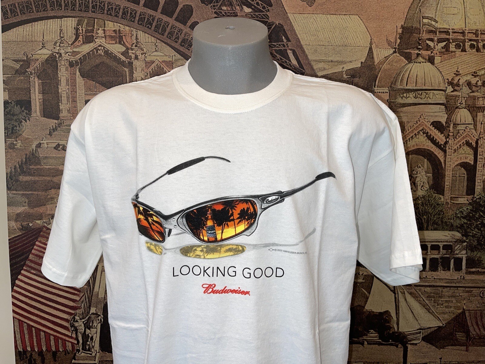 LOOKING GOOD BUDWEISER White T-Shirt For Men – Size X-Large
