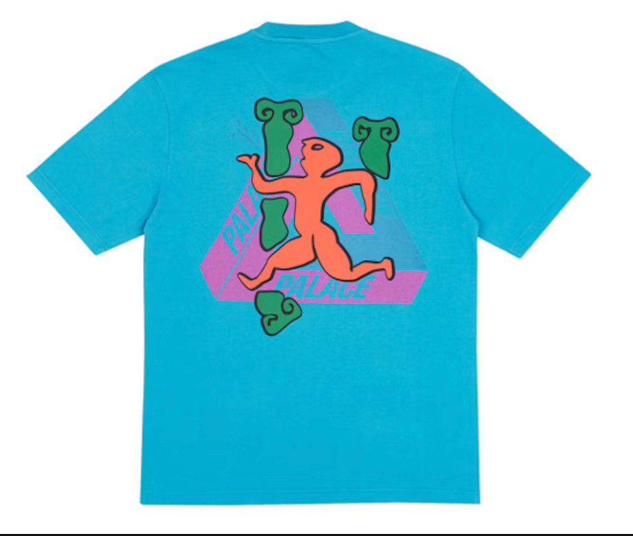 Palace Skateboards Winter 2017 Dancing Man shortsleeve T-shirt Blue Size XL new