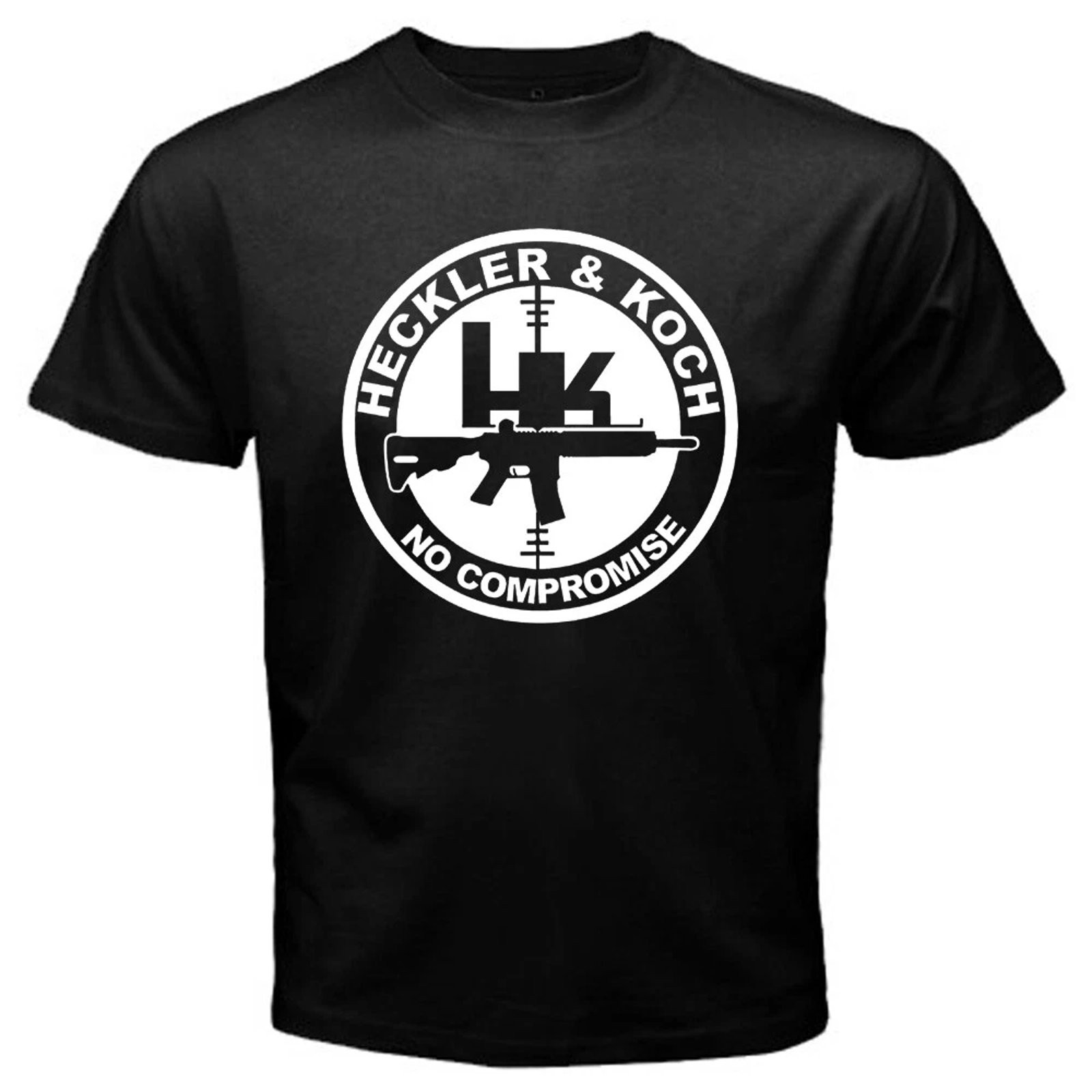 Heckler Koch HK Guns Firearms Mens Black Graphic Tee