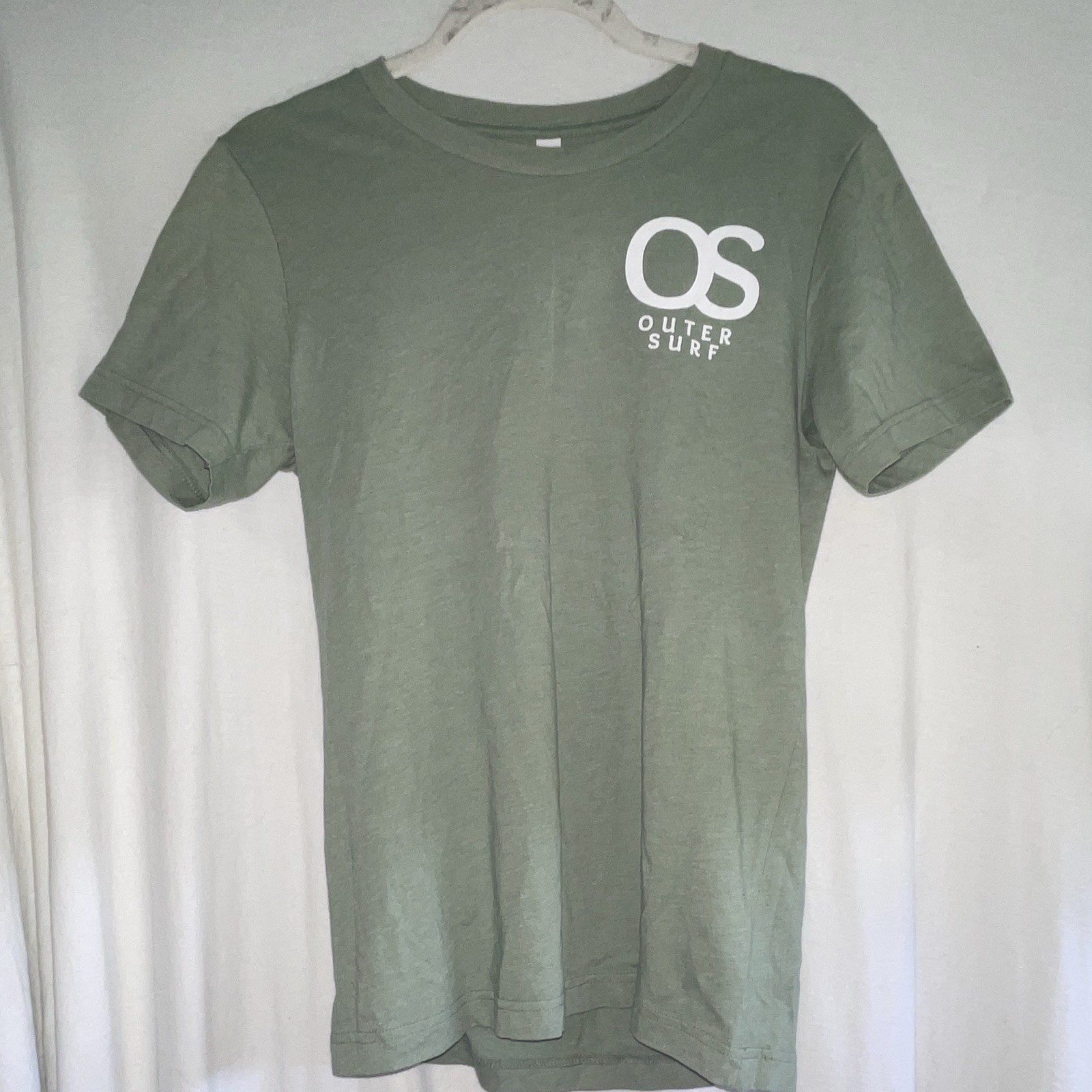 Bella + Canvas Double-Sided Outer Surf OS Green Graphic Crew Neck T-Shirt S