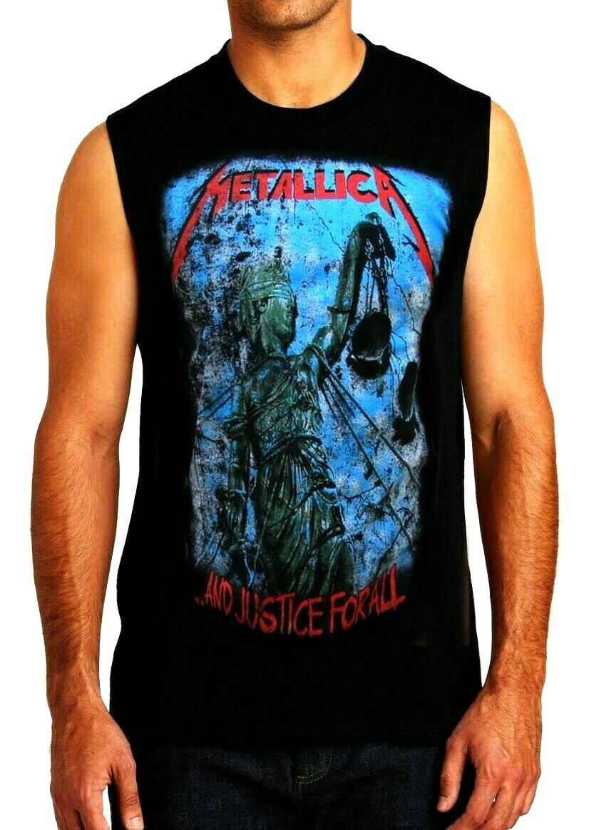 METALLICA AND JUSTICE FOR ALL ROCK Band Black Muscle Shirt