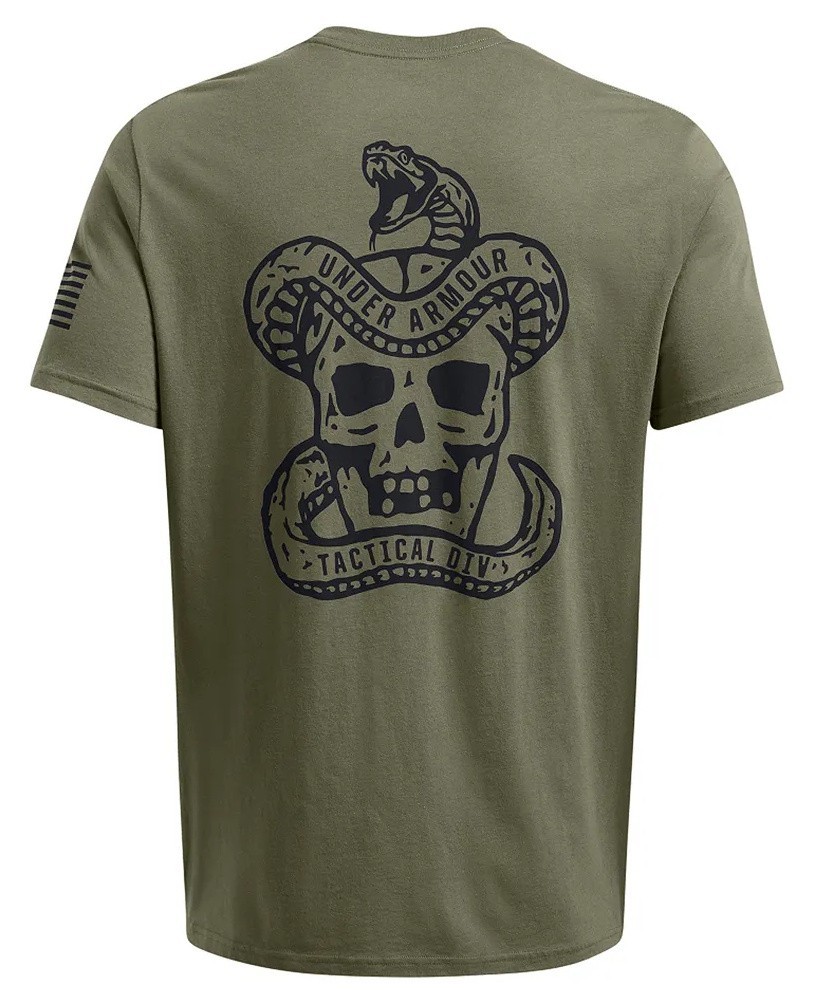 Under Armour 1386724 UA 3XL Tactical Division Skull Snake Cotton OD Green Tee
