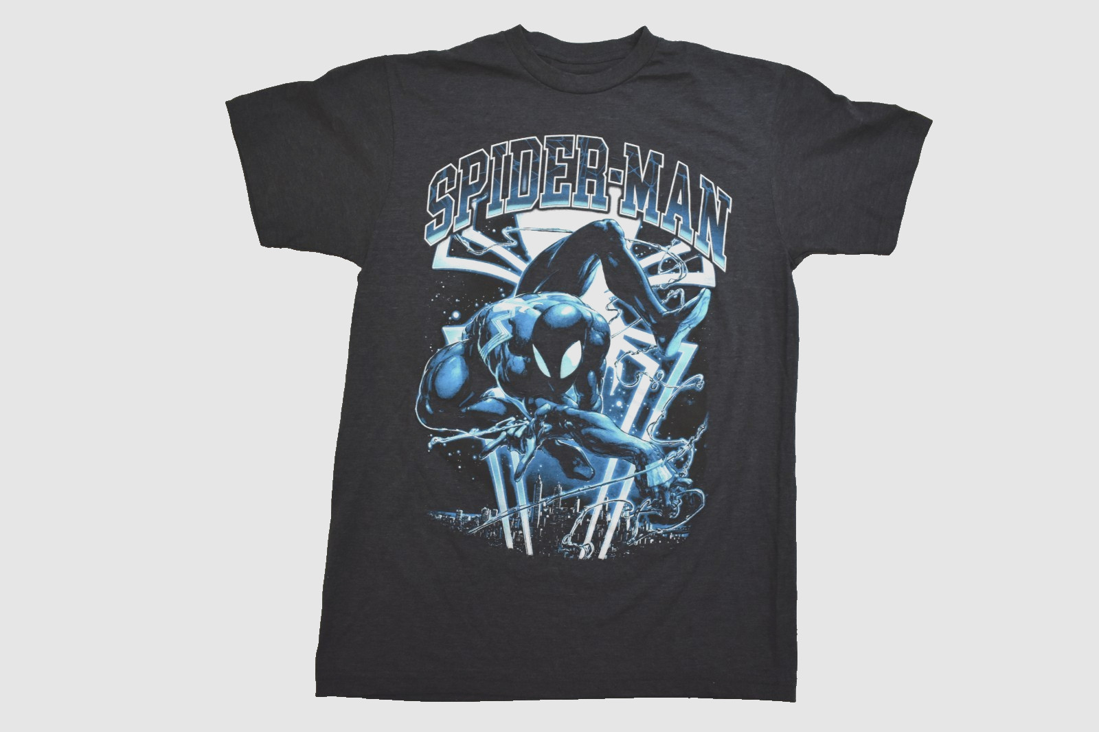 Marvel Mens Spider-Man (Front) Venom (Back) Charcoal Heather Shirt New S, M, L