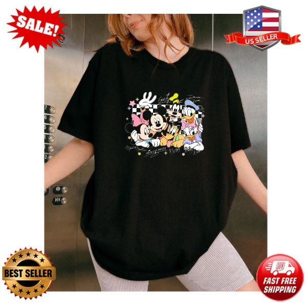 Mickey and Friends Signatures Shirt, Mickey Mouse Clubhouse, Disney Family S-3XL