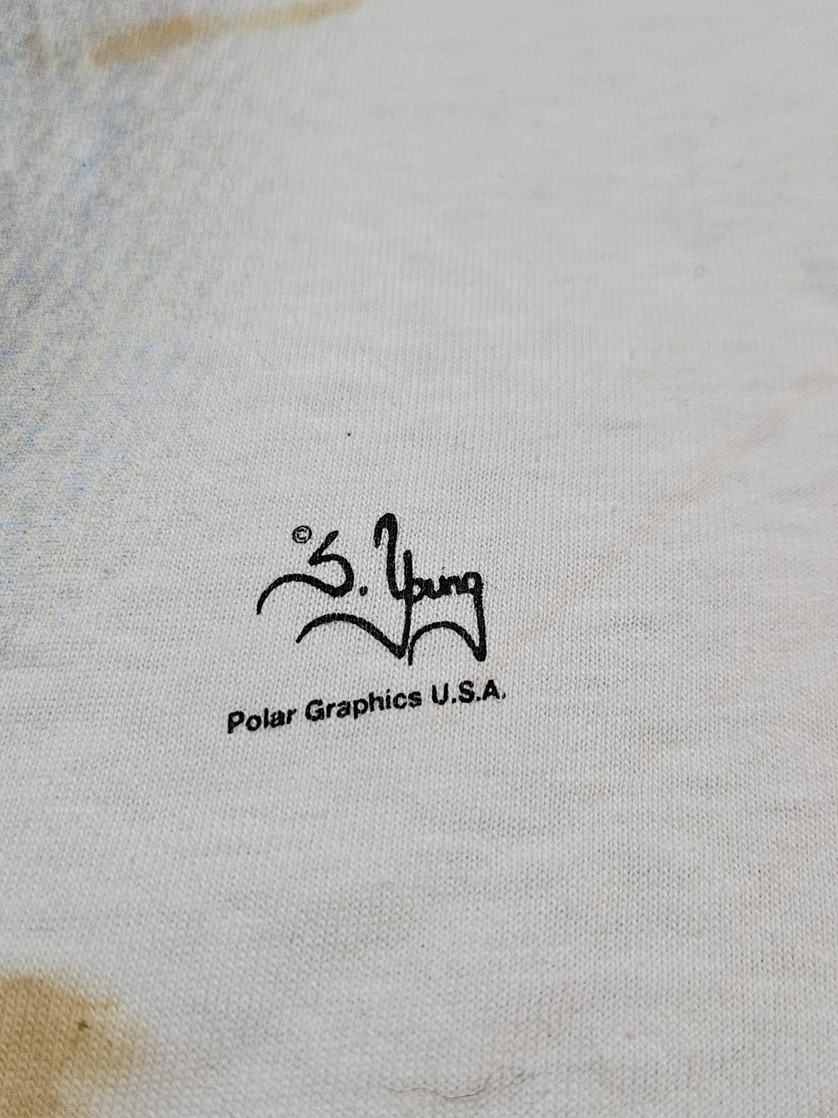 Vintage Polar Bear Face Nature T Shirt S. Young Polar Graphics Oneita USA L