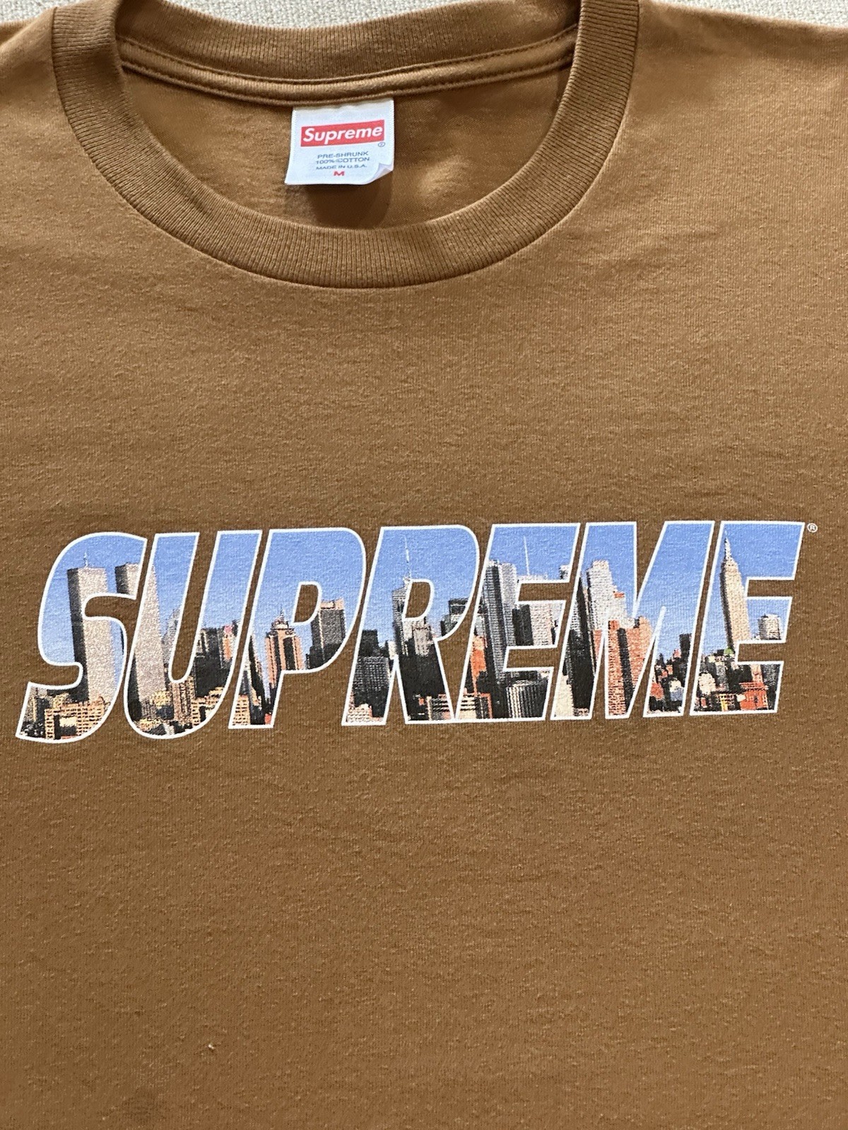 Supreme Gotham Tee New York Brown Size M 100% Authentic READ