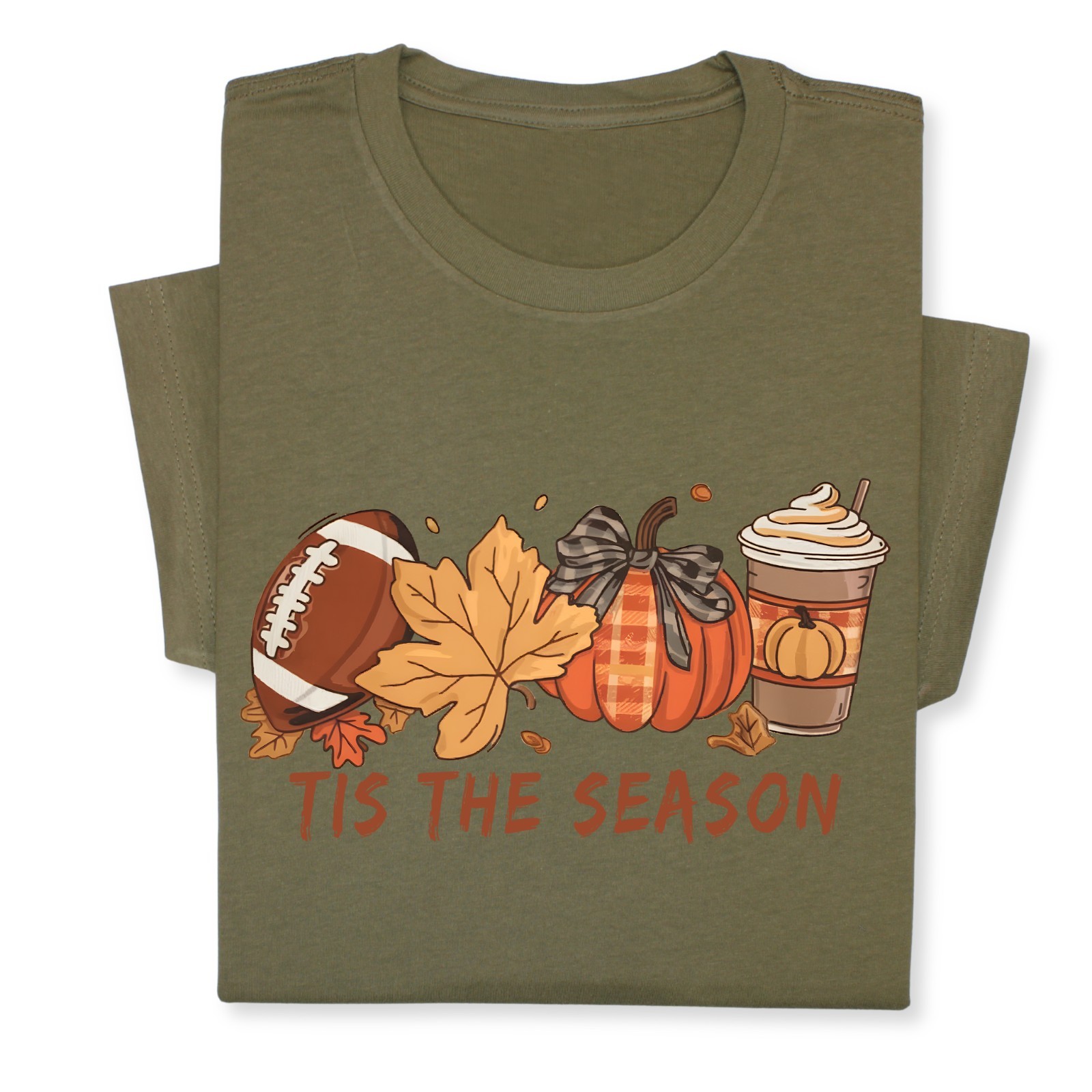 Tis the Season Fall T-Shirt, Pumpkin Spice & Football Autumn Tee