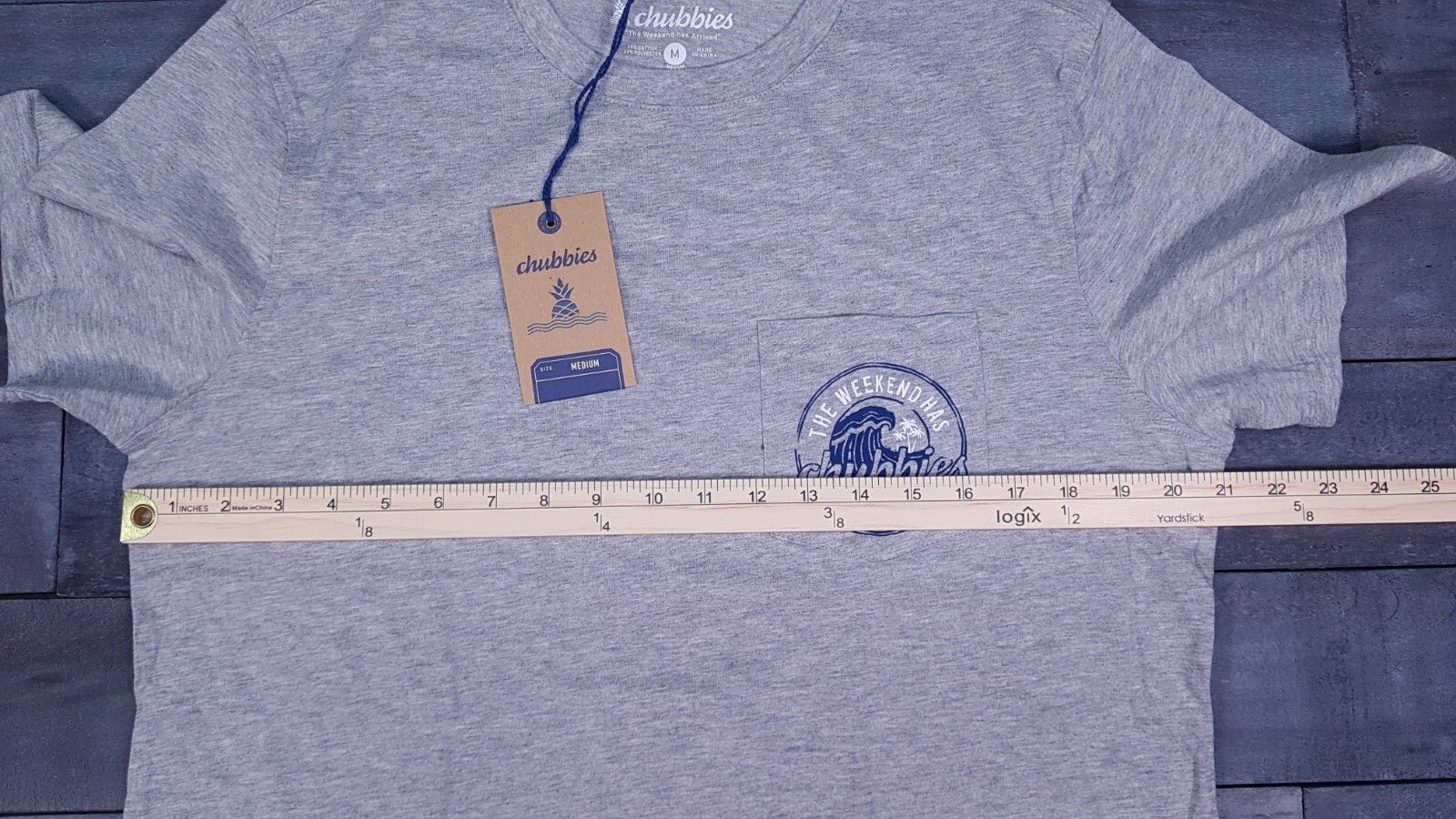 CHUBBIES The Weekend Has Arrived The Necessitee T Shirt Mens Size MEDIUM Grey