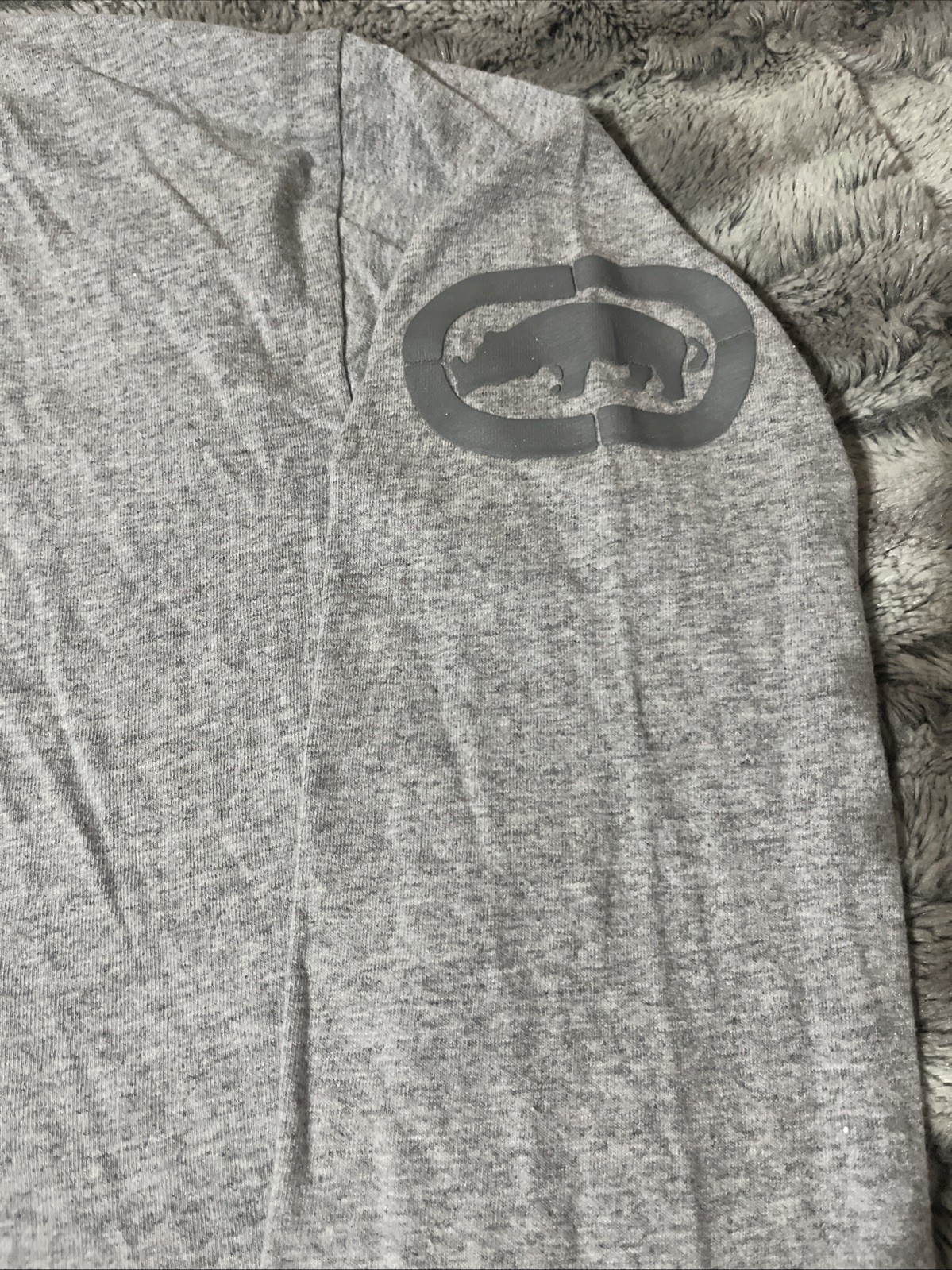 Ecko Unltd Mens Long Sleeve Grey Casual Adult Front Print XL