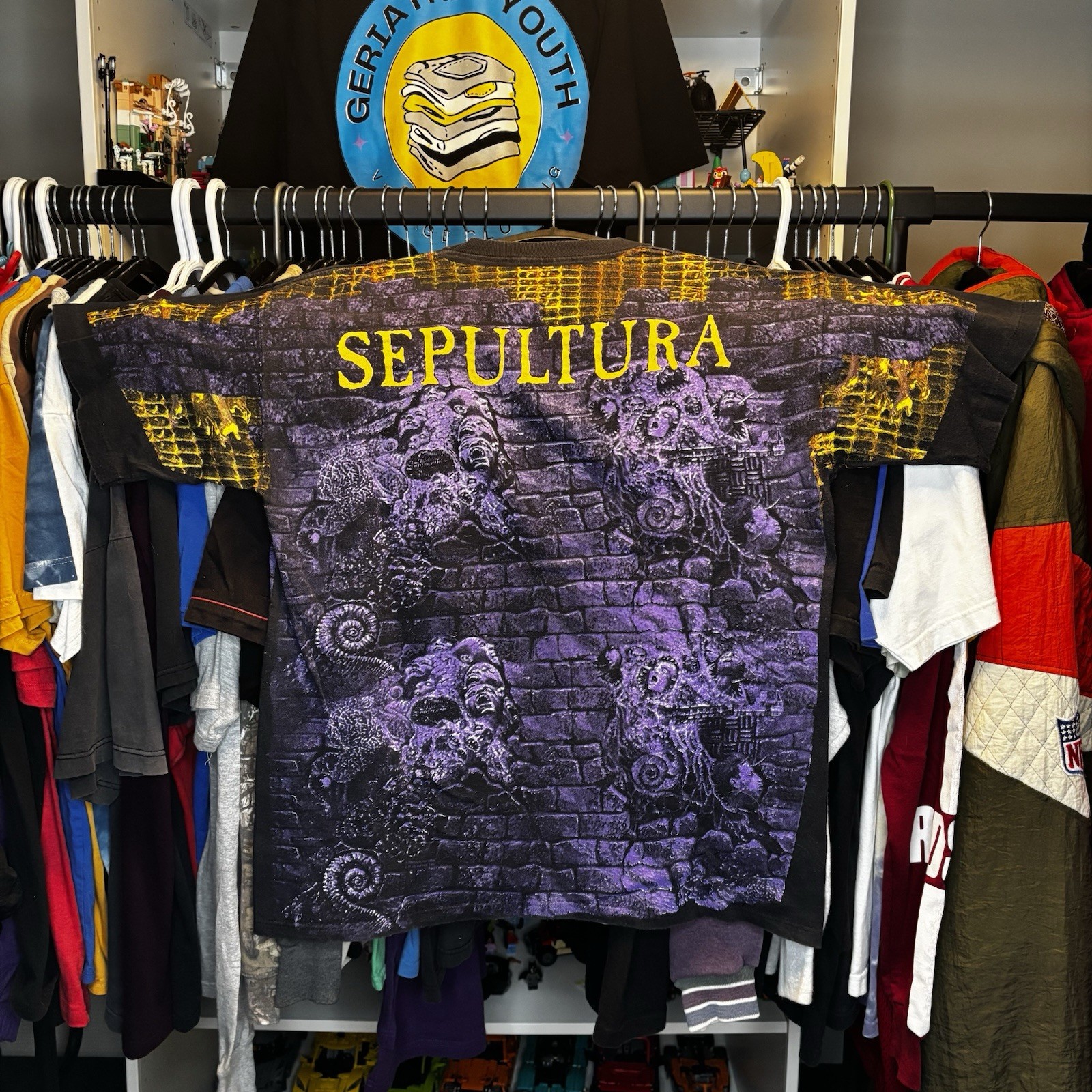 Vintage Sepultura AOP Shirt XL Wild Oats USA Single Stitch Rare 90s Metal Tee