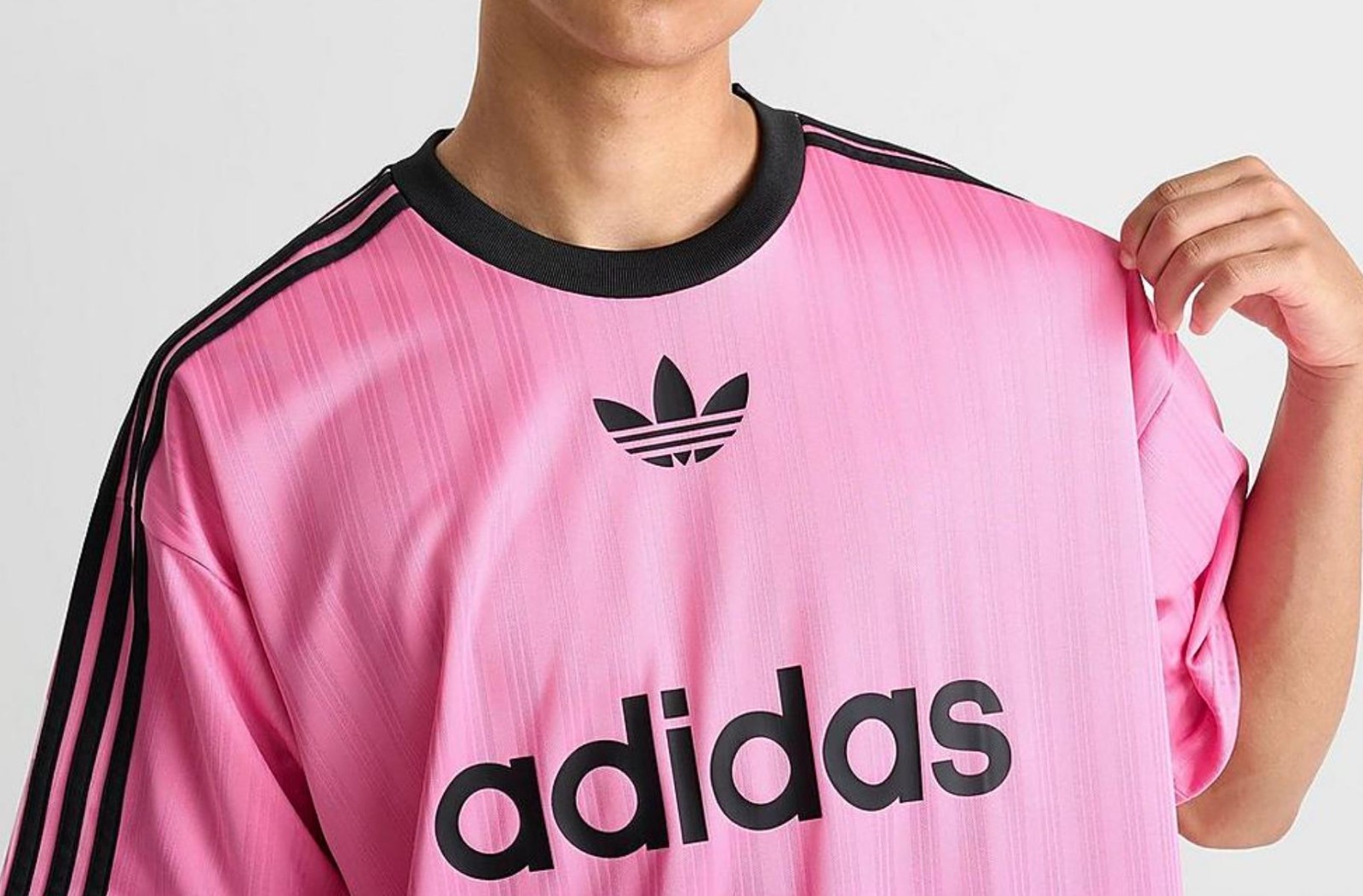 RARE! NEW MEN’S ADIDAS ORIGINALS TREFOIL POLY TEE SHIRT ~SIZE XL #JW37 PINK