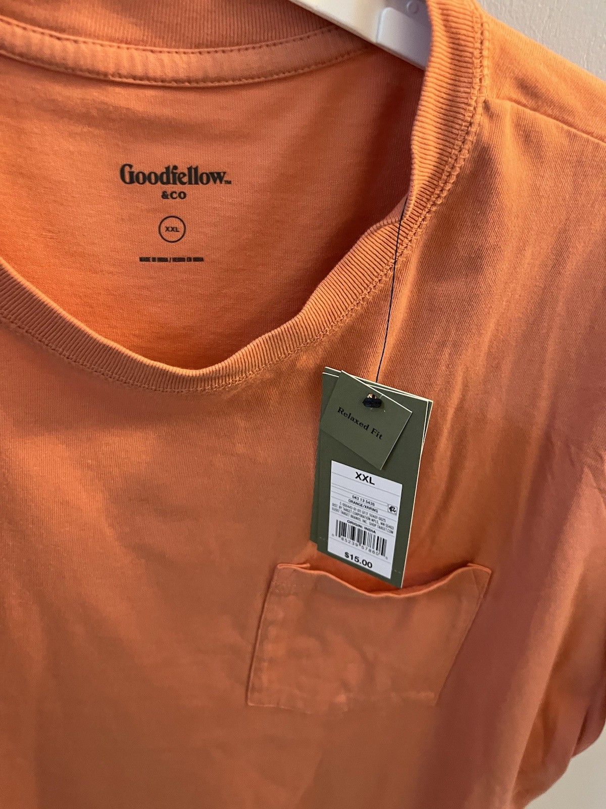 Goodfellow & Co Men’s Relaxed Fit Pocket T-Shirt XXL Orange Green 2-Pack