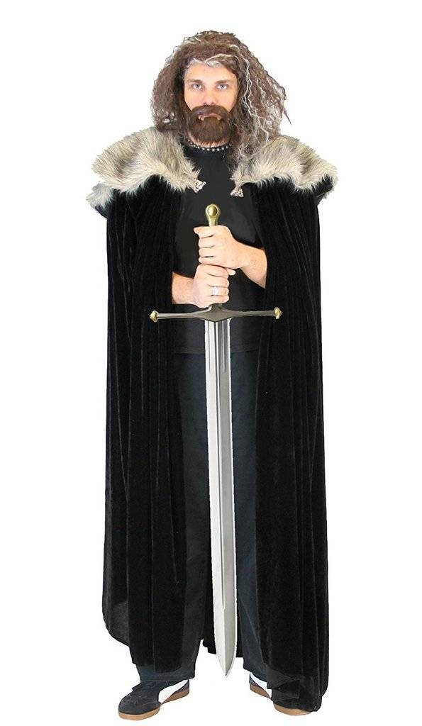 Game Of Thrones King Ned Stark Deluxe Fur Cloak Cape Halloween Costume Set