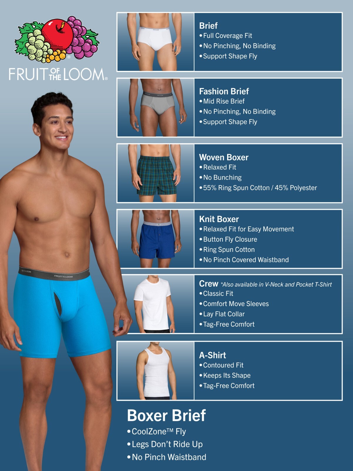 6 Pack Fruit of the Loom Men’s Crew T-Shirt Undershirts Super Value Cotton S-3XL