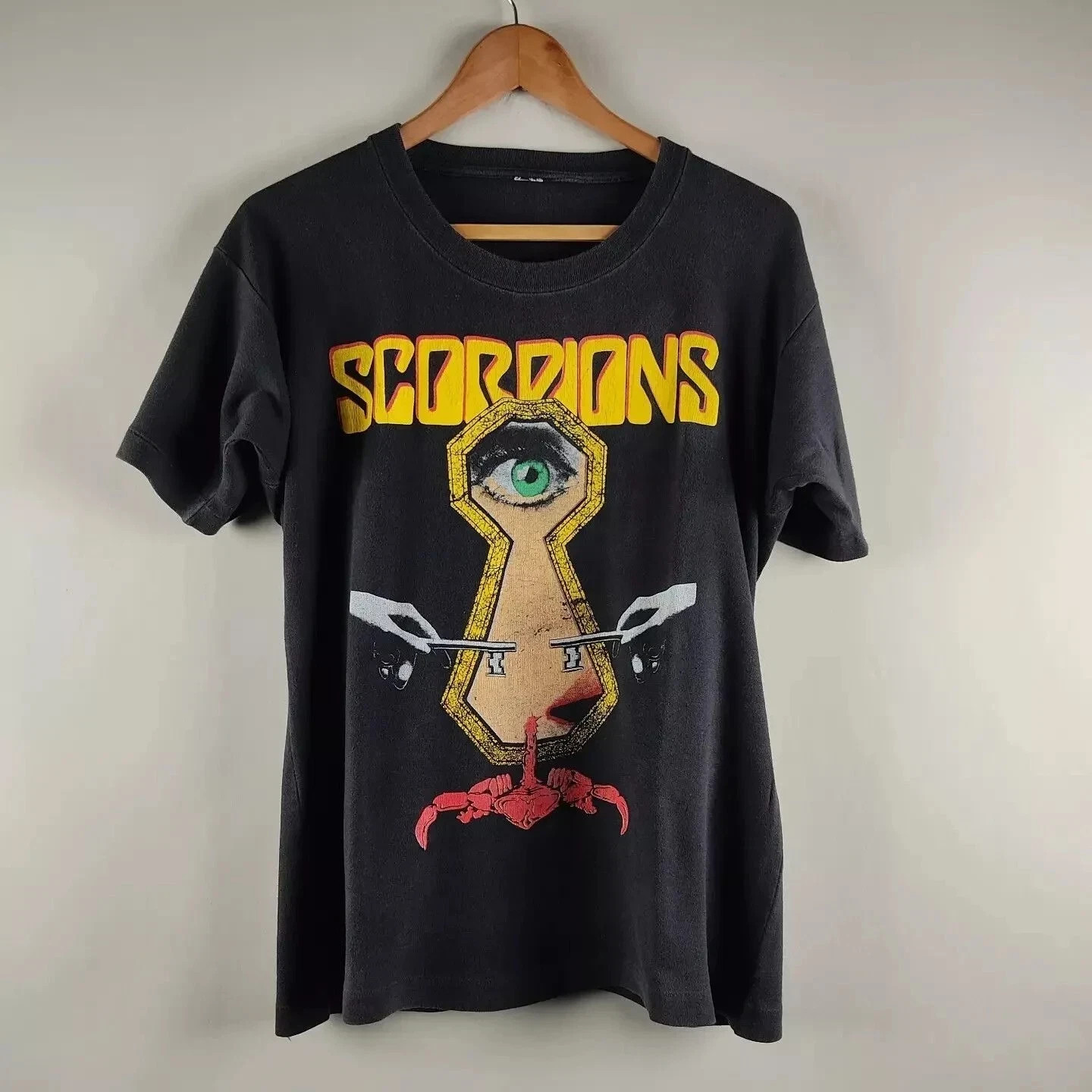 Scorpions 90s Retro Style Black Unisex T shirt Full Size Tee Reprint