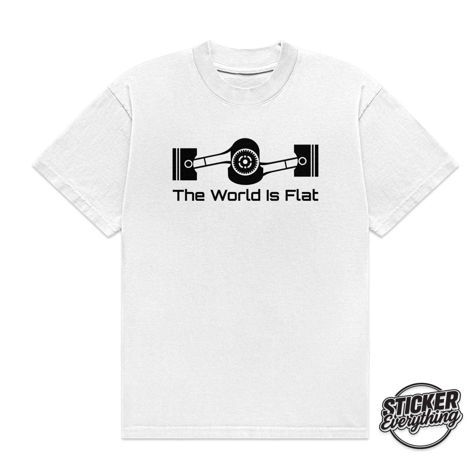 The World Is Flat T-Shirt Graphic Tee Unisex Mens Fits SUBARU Boxer JDM BRZ