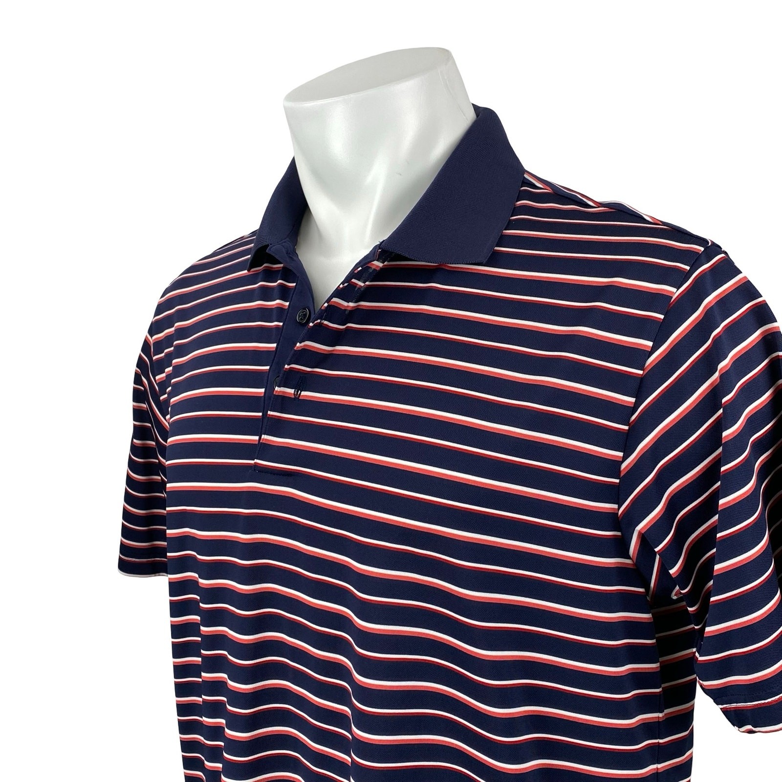 Adidas Climalite Multicolor Stripe Short Sleeve Classic Golf Polo Shirt Top Sz M