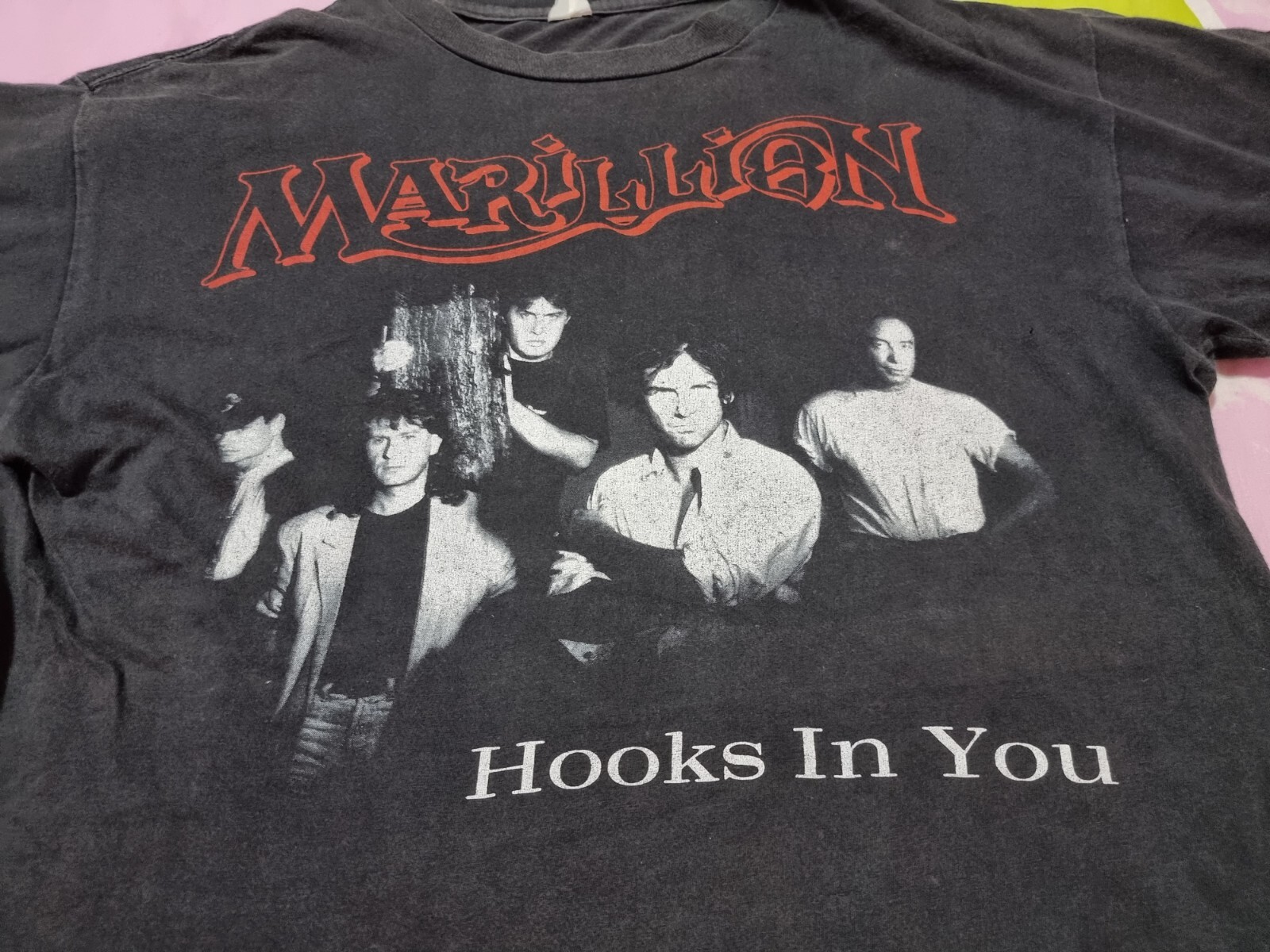 rare MARILLION Hooks In You Vintage 1989 T shirt Size L 21*29.5