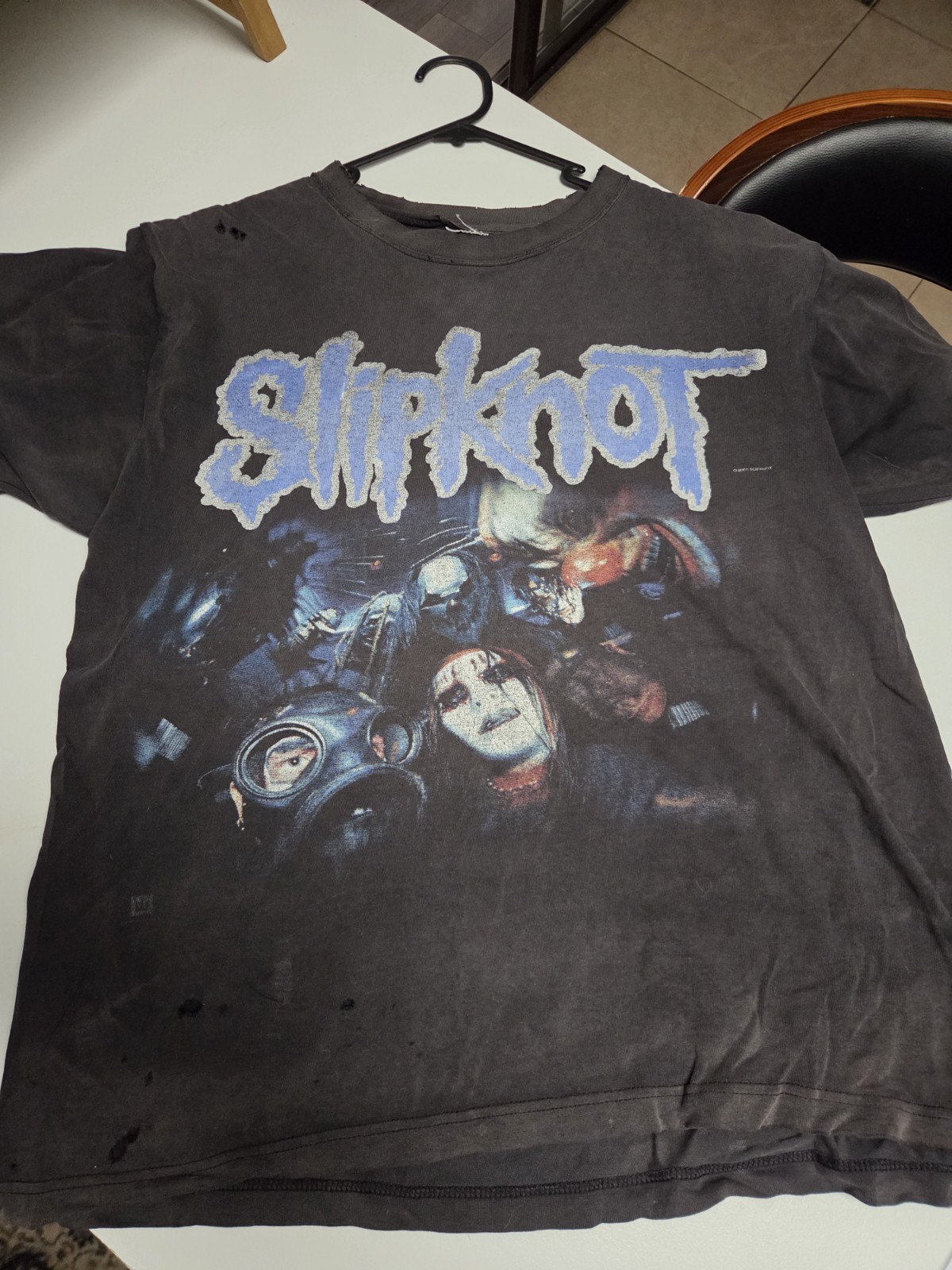 Slipknot T Shirt Vintage Rare Blue 2001 Size L Free post within Australia