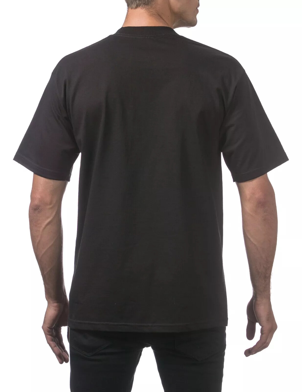 6 Pack ProClub Pro Club Mens Heavyweight Black Short Sleeve T-Shirts Cotton Tees