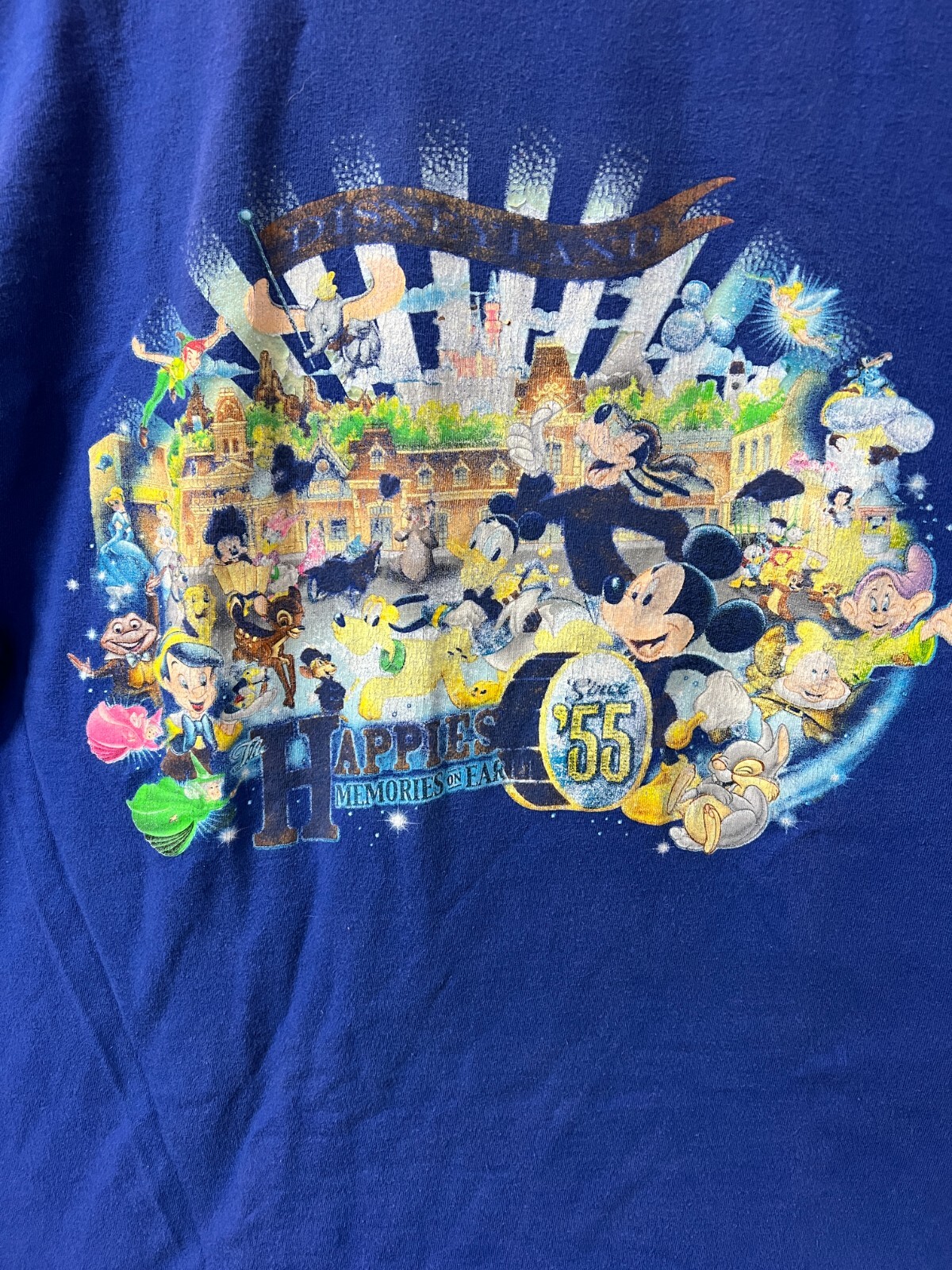 Disneyland The Happiest Memories On Earth Since 55 Adult Large L Blue T Shirt