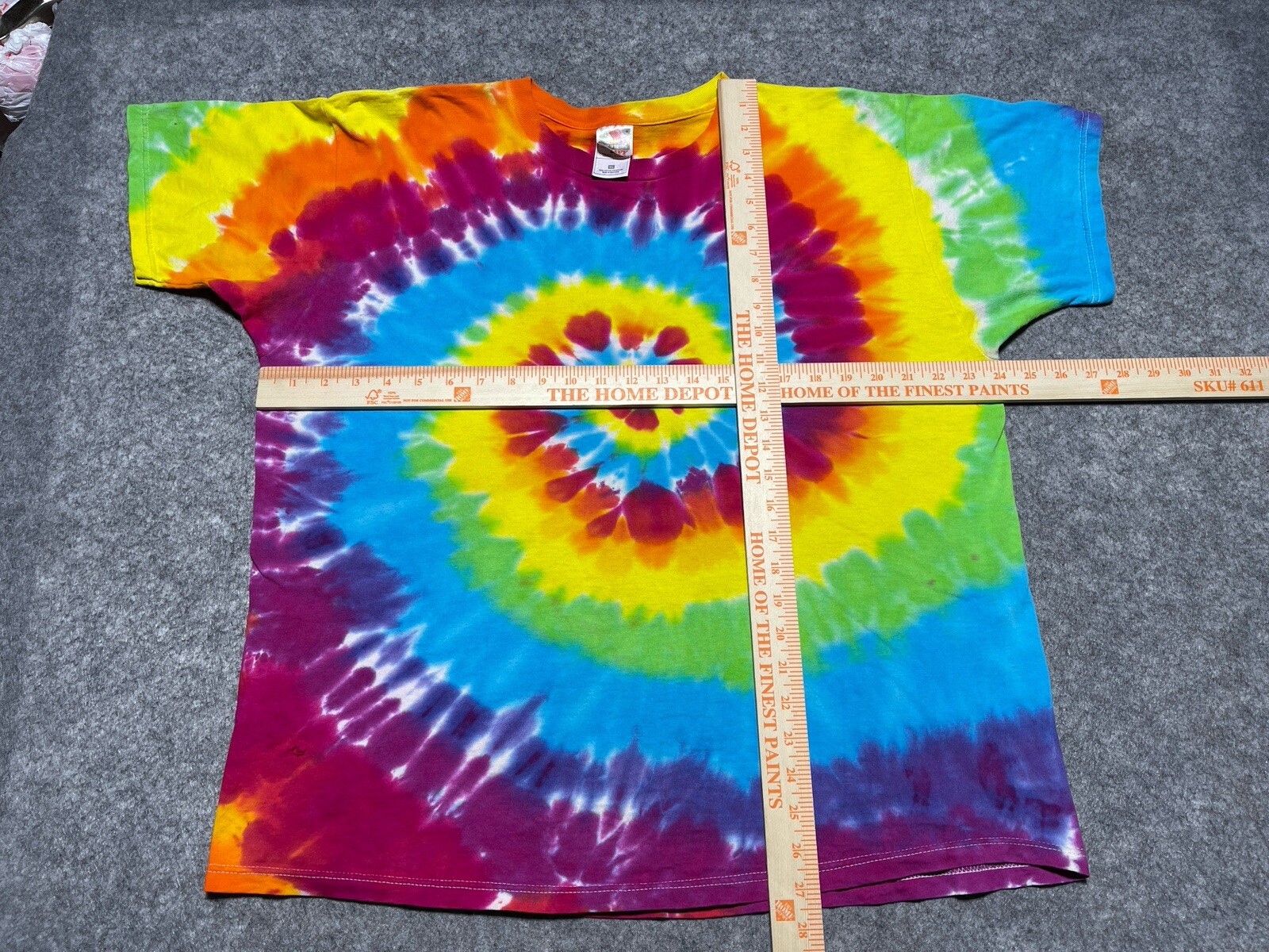 VINTAGE XL Tie Dye Colorful Swirl FOTL Shirt Blank Skater Grunge Dance Rave