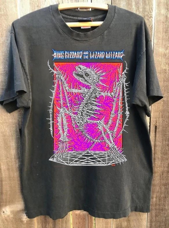 King Gizzard and the Lizard Wizard Dragon Zila 90s Charcoal T shirt NH25680