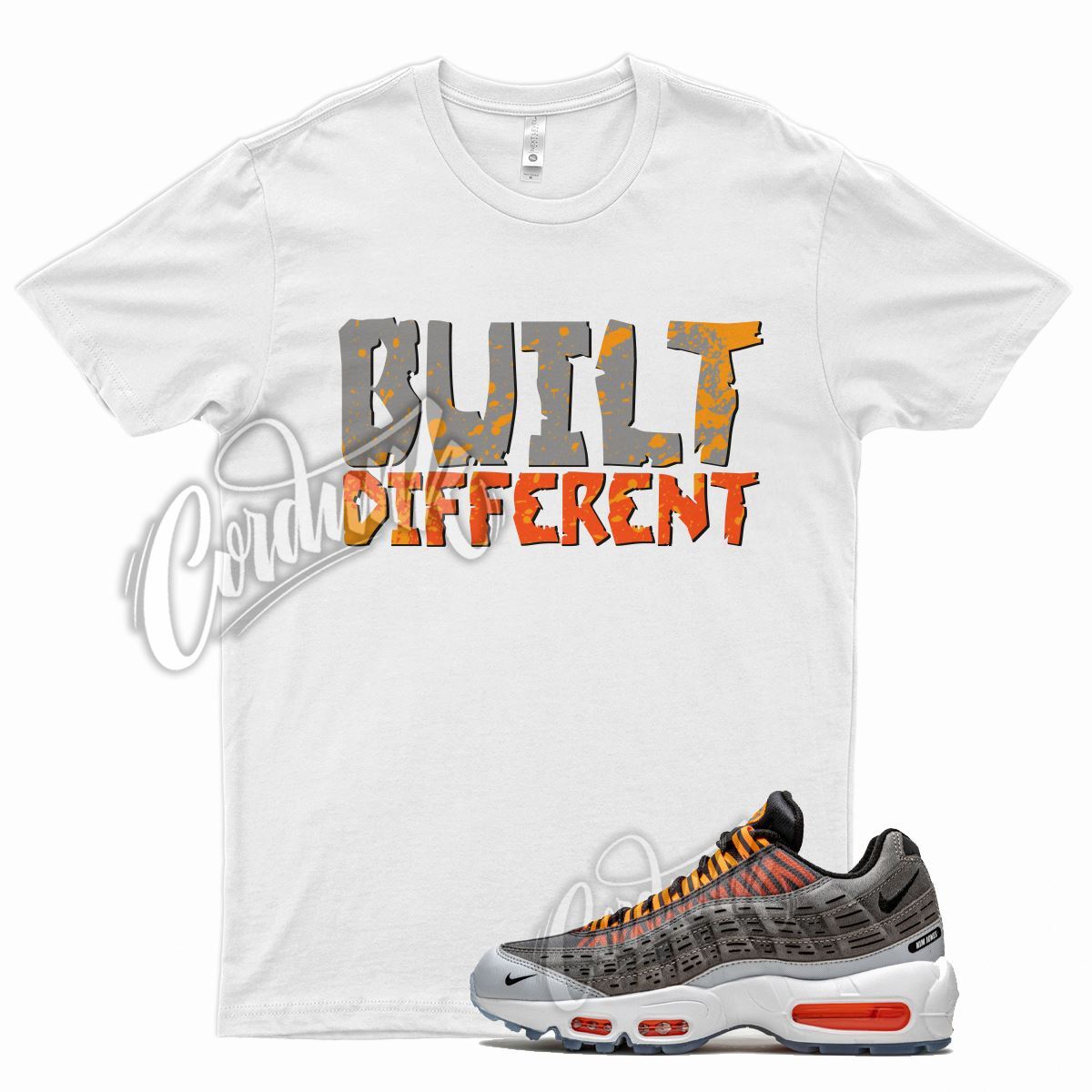 White BUILT T Shirt for N Air Max 95 Kim Jones Total Orange Cool Grey Dark