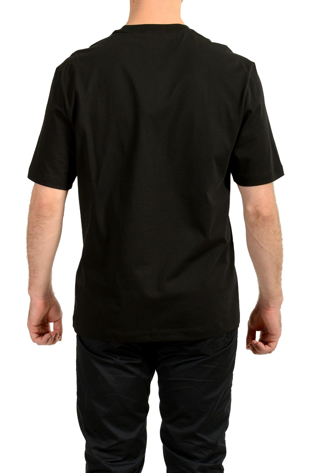 Versace Men’s Black Logo Print Crewneck Short Sleeve T-Shirt US 3XL IT 58