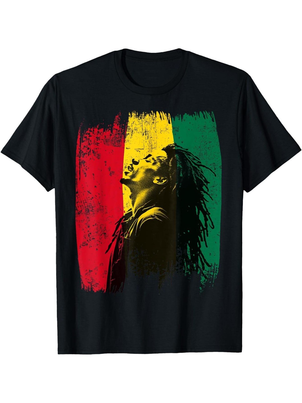 Reggae Legend Tribute Graphic Tee – Rasta Colors Silhouette Music T-Shirt