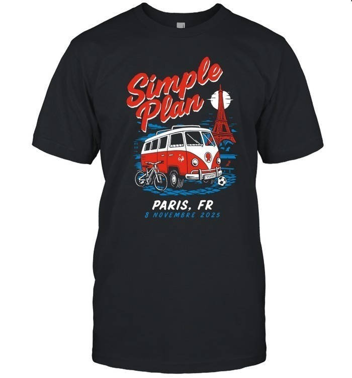 Simple Plan Paris France November 8 2025 Concert Tour T shirt