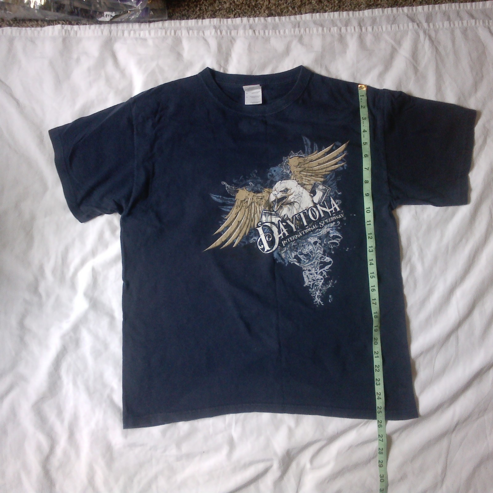 Daytona International Speedway T-shirt Adult LG Navy Graphic Front & Back Print