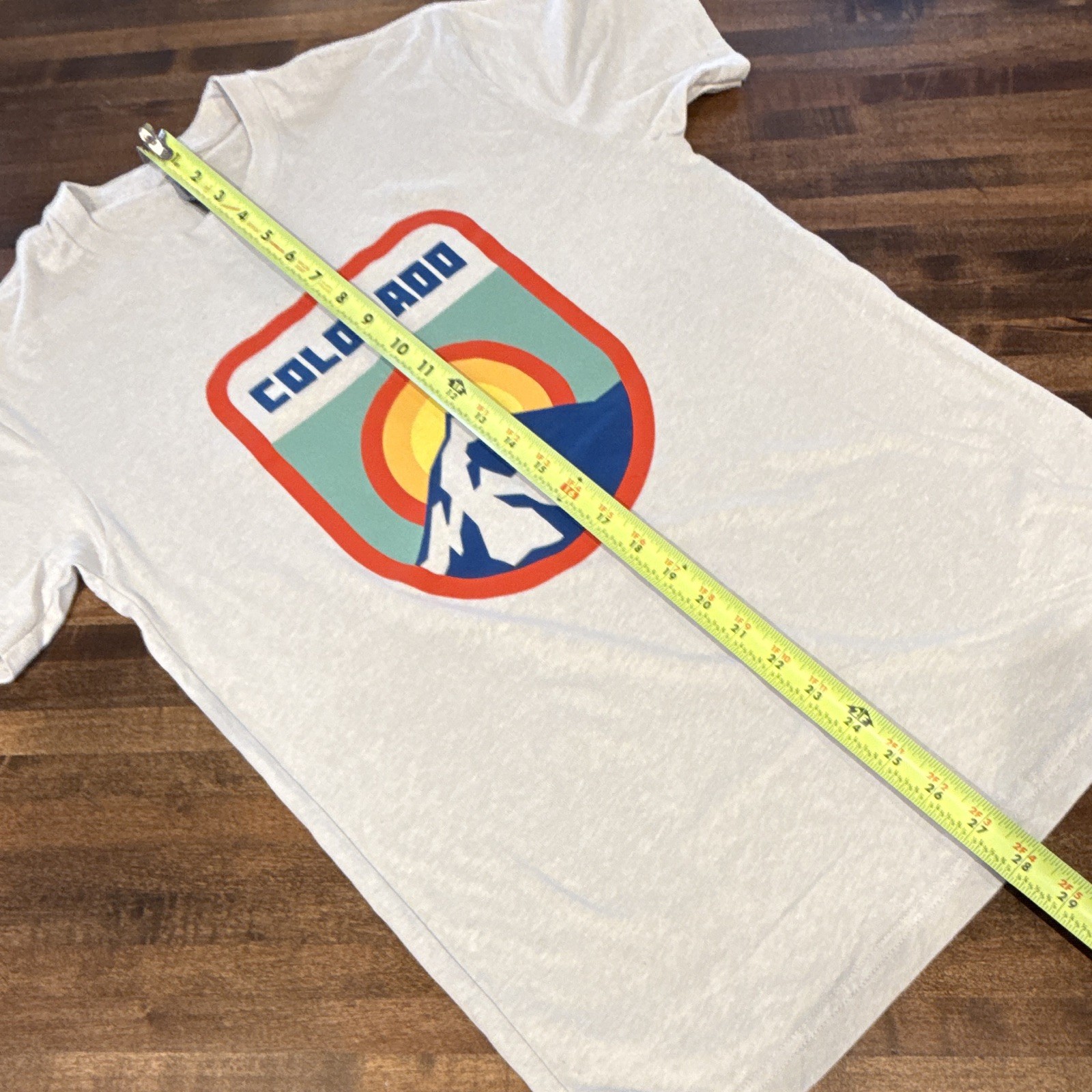 Next Level Apparel Men’s White Colorado Graphic Logo Knit Crew Neck T-Shirt S