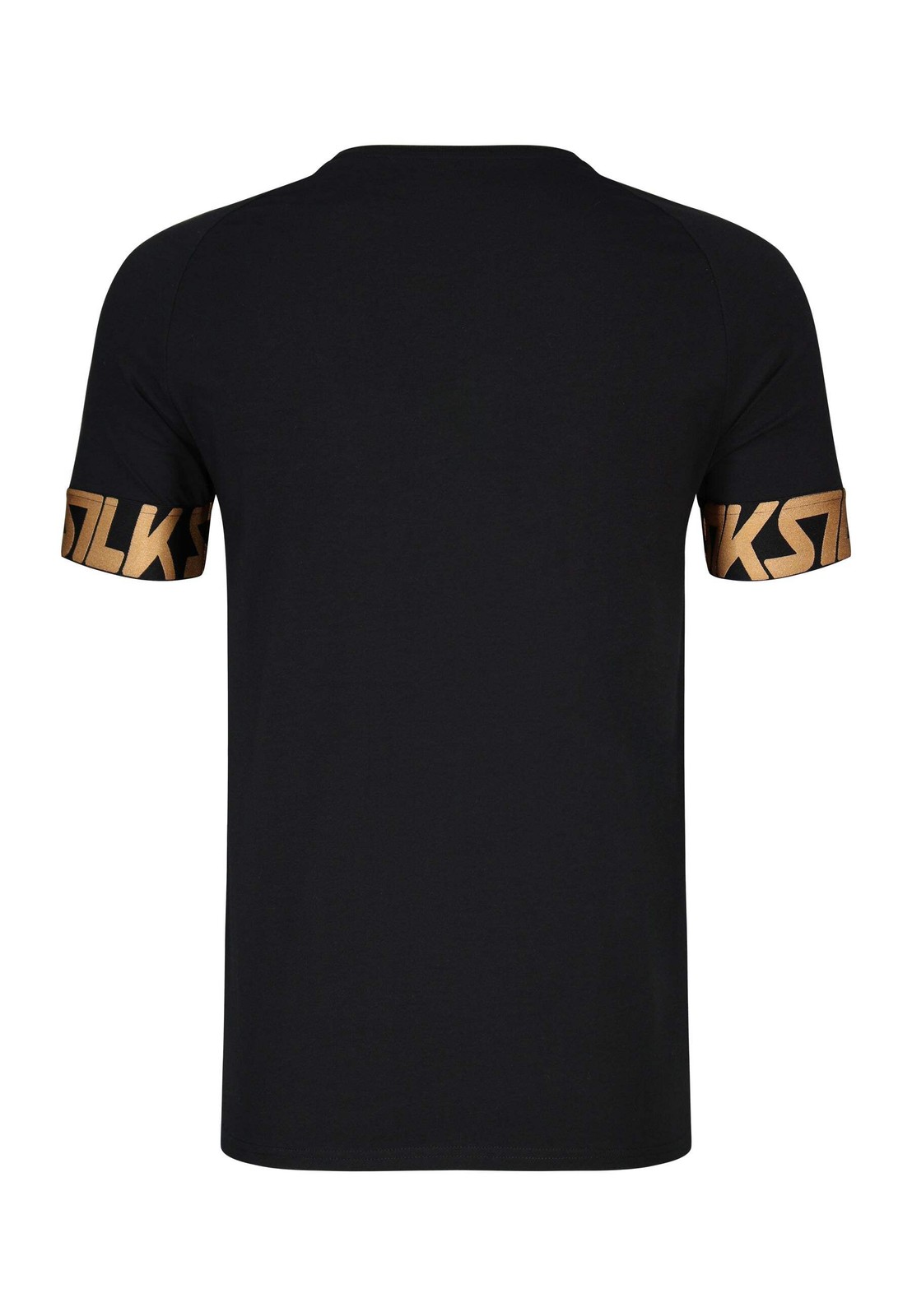 SikSilk Men’s Short Sleeved Muscle Fit Crew Neck Dynamic T-Shirt Tee Black