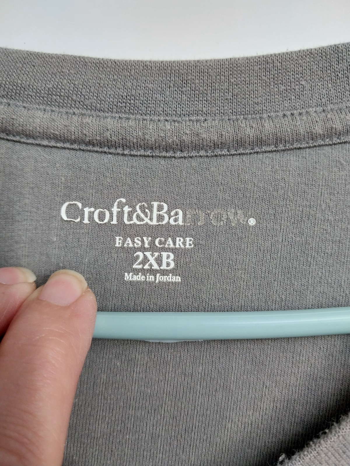 Croft & Barrow Mens Gray Easy Care Crew Ribbed Short Sleeve T-Shirt Size XXB