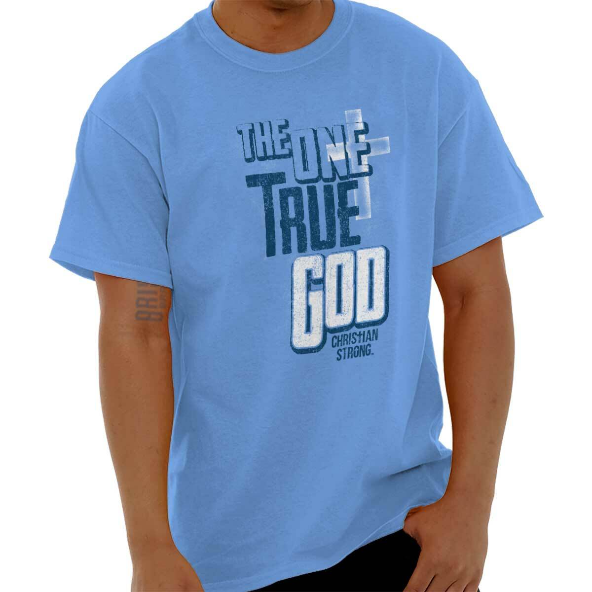 One True God Christian Cross Jesus Religious Womens or Mens Crewneck T Shirt Tee