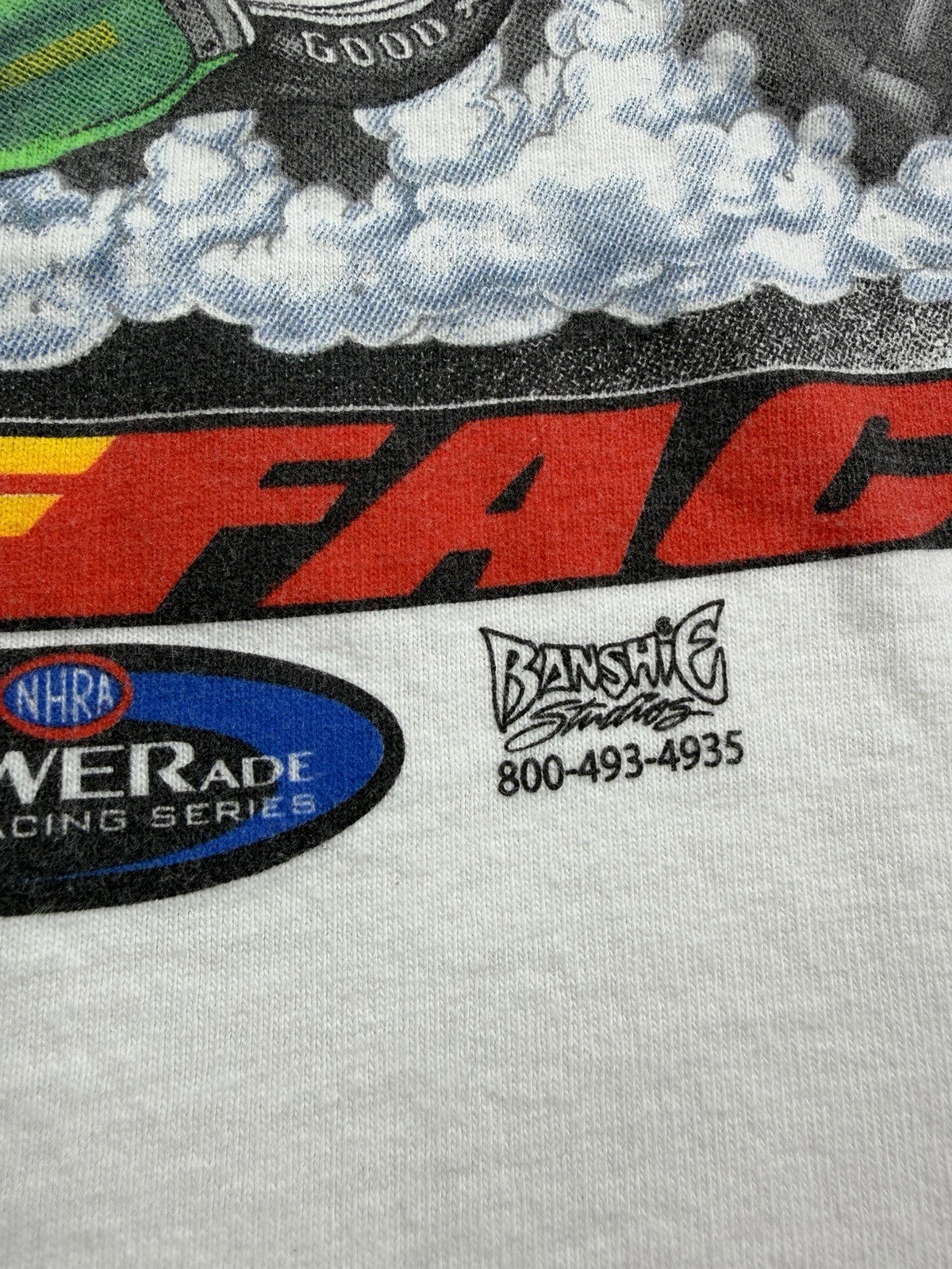Vtg NHRA Shirt U Seen Fish John Force Caricature Drag Racing Cartoon 90s Mens XL