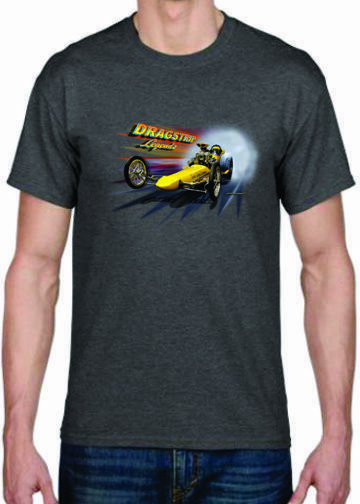 Adult DryBlend® T-Shirt – (YELLOW DRAGSTER LEGENDS – HOT ROD)