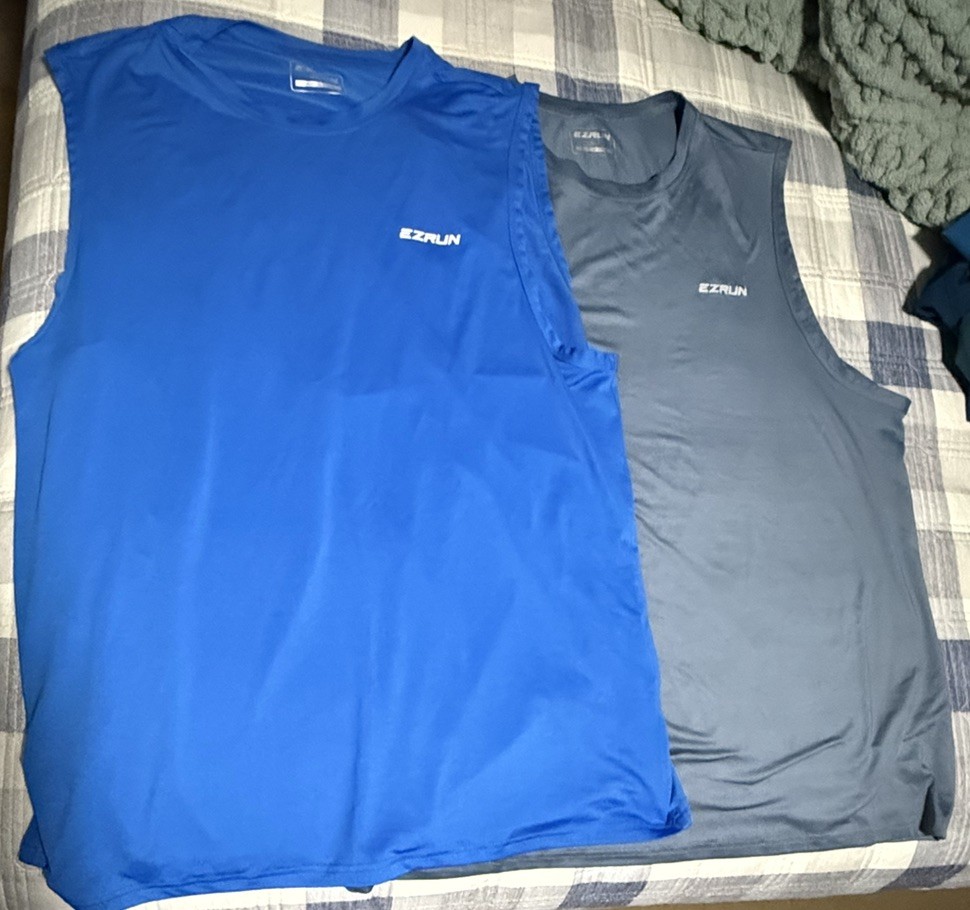 Lot of 2 EZRun Men’s Rash Guard Swim Shirt UPF50+ UV Sun Projection Quick Dry
