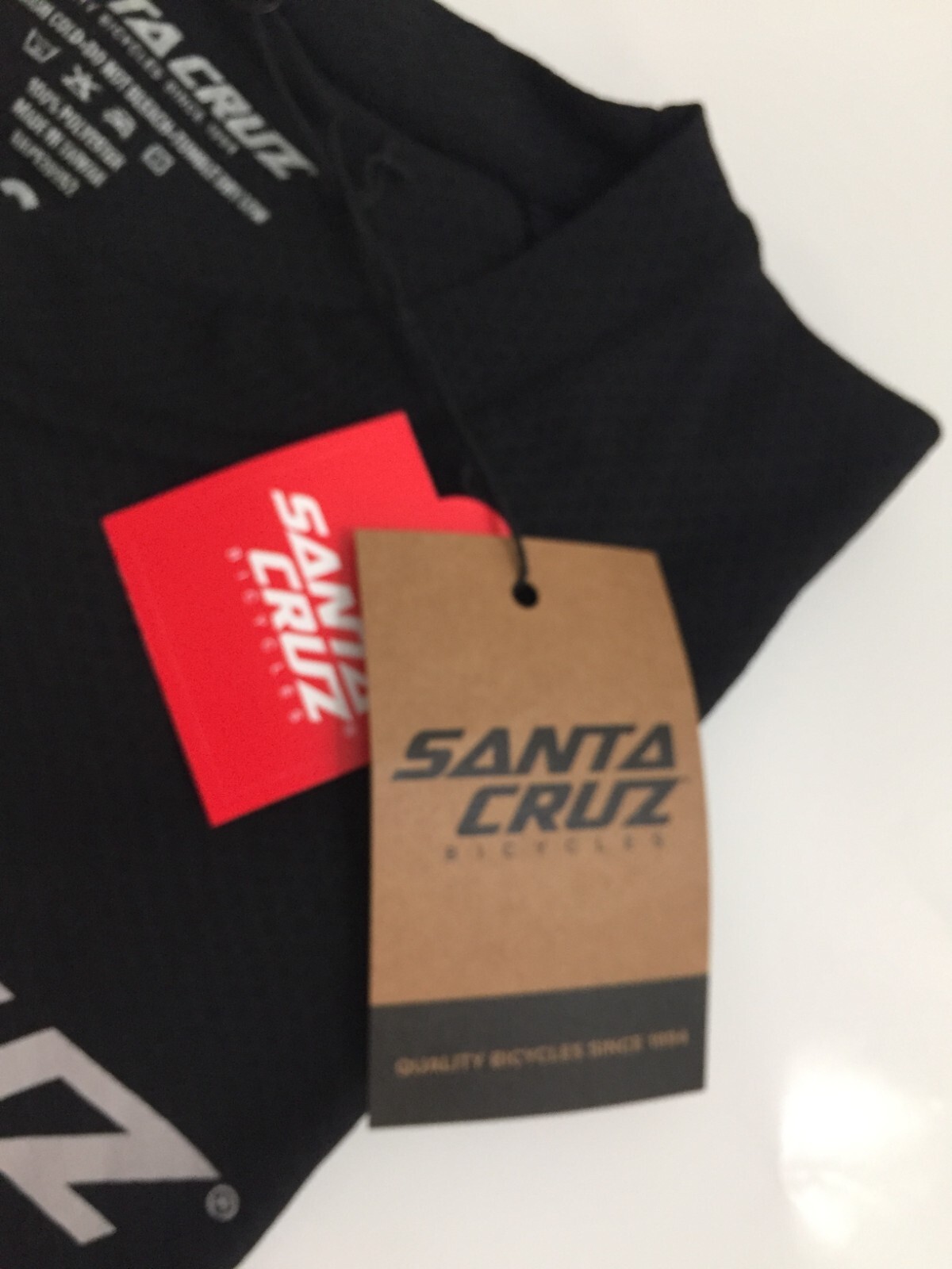 Santa Cruz Bicycles Black SS short sleeve Tech Stacked Tee T Shirt