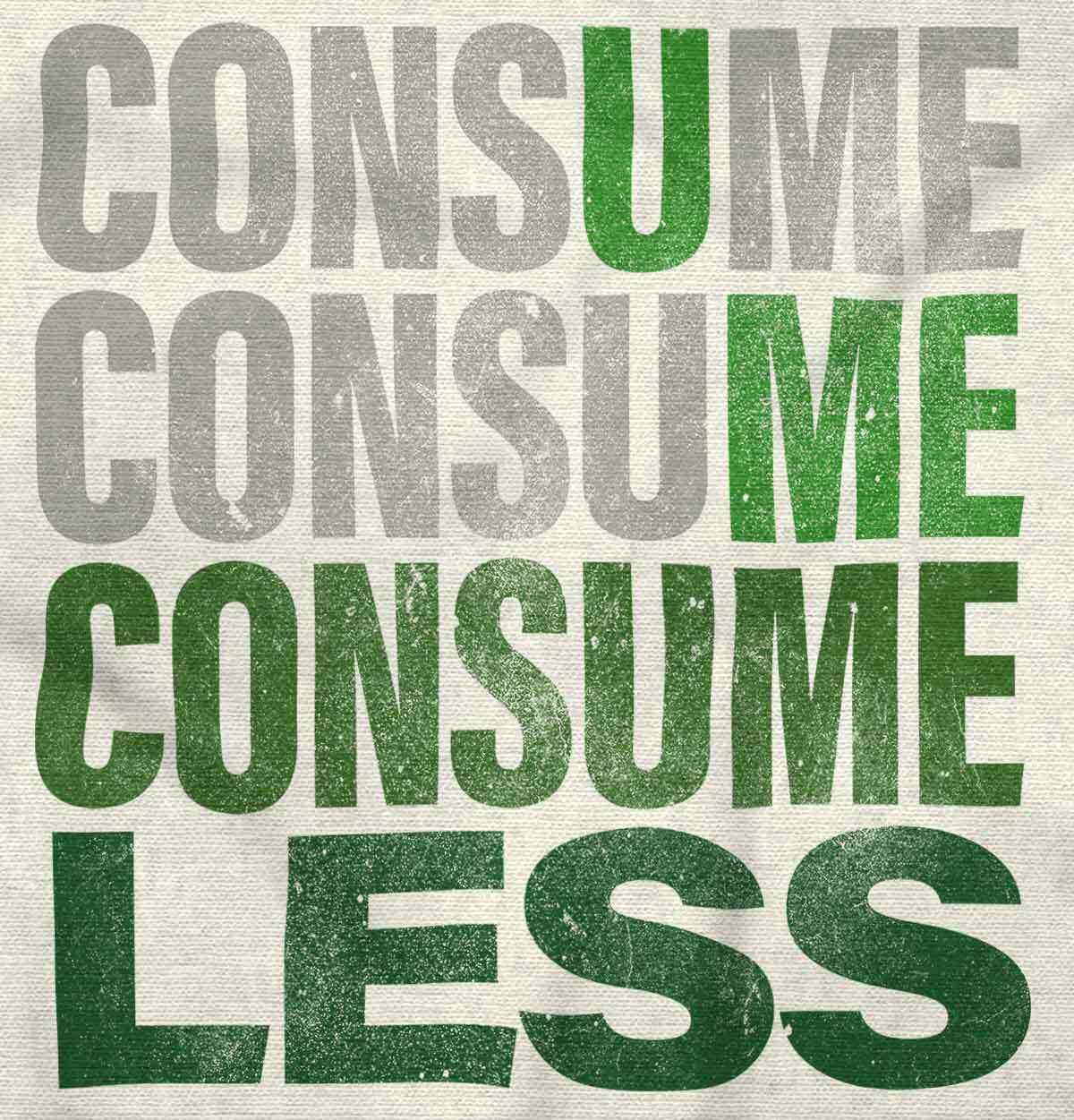 Earth Day Climate Change U Me Consume Less Womens or Mens Crewneck T Shirt Tee