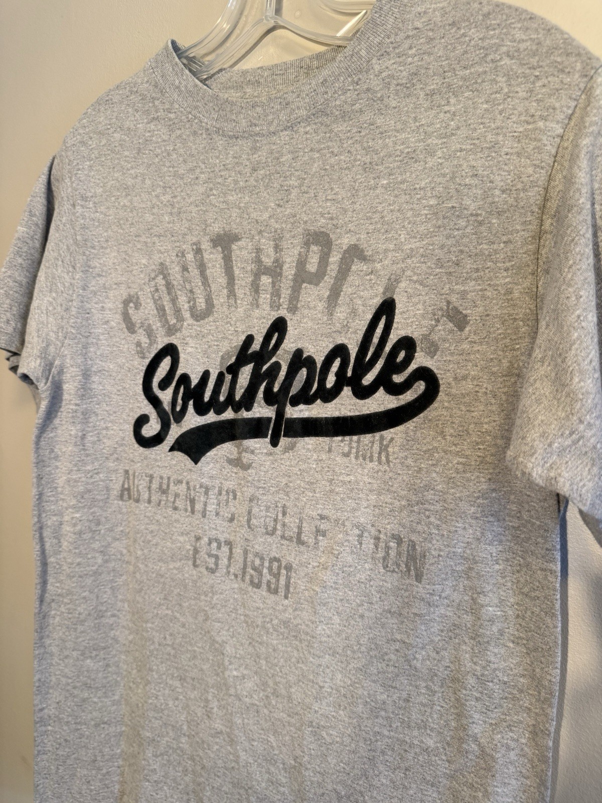 Southpole Authentic Collection T-Shirt Grey Graphic Tee Y2K Streetwear Medium