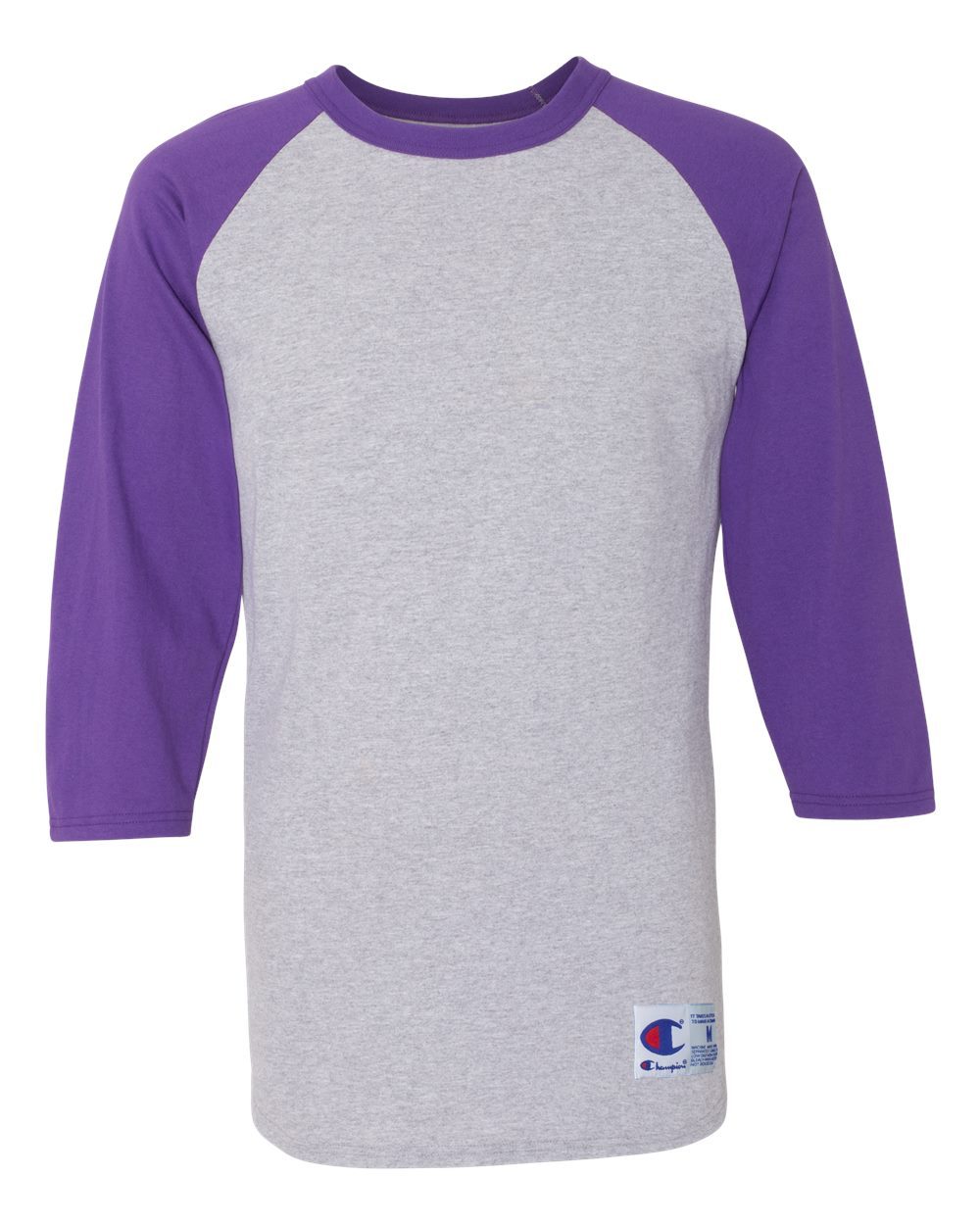 Champion Mens NEW Size S-3XL Tagless Tee ¾ Sleeve Baseball Raglan T-Shirt T137