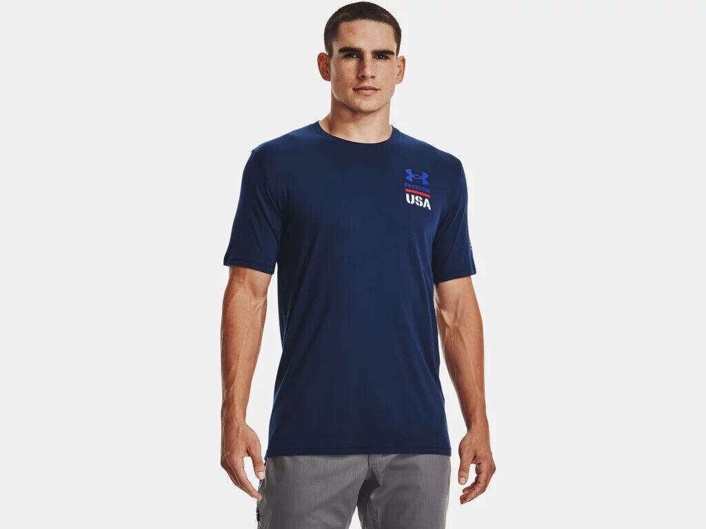 Mens Under Armour UA Freedom USA Short Sleeve T-Shirt – XXL/XL/Large – NWT